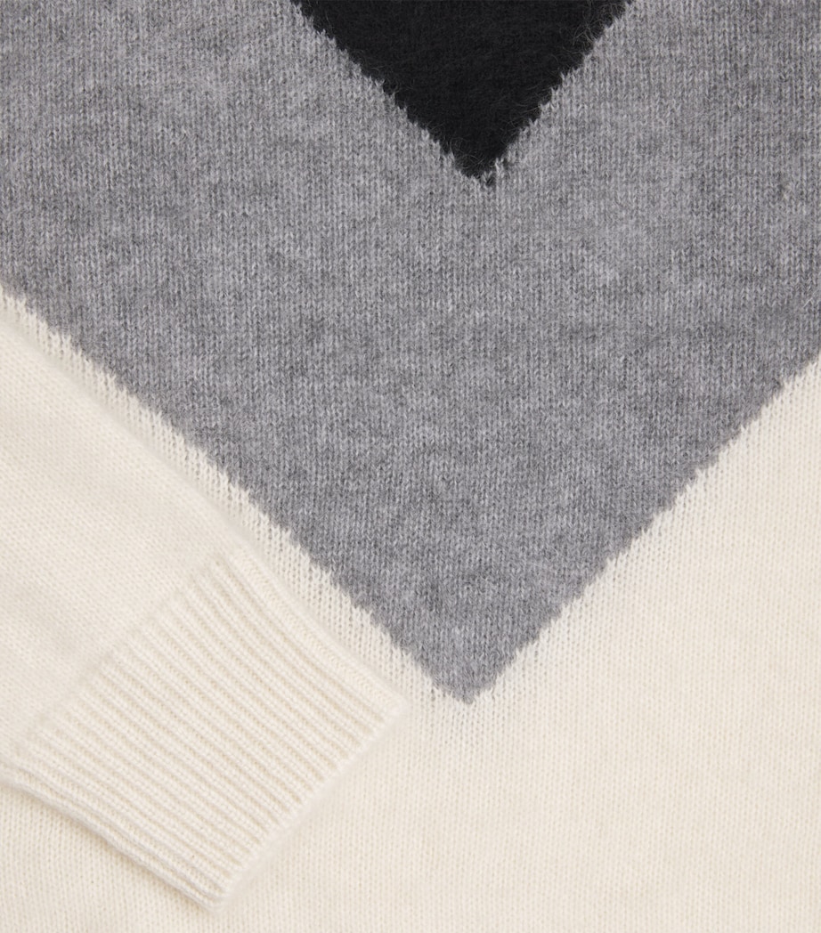 Cashmere Chevron Rollneck Sweater CHK-IVORY MULTI Image 5