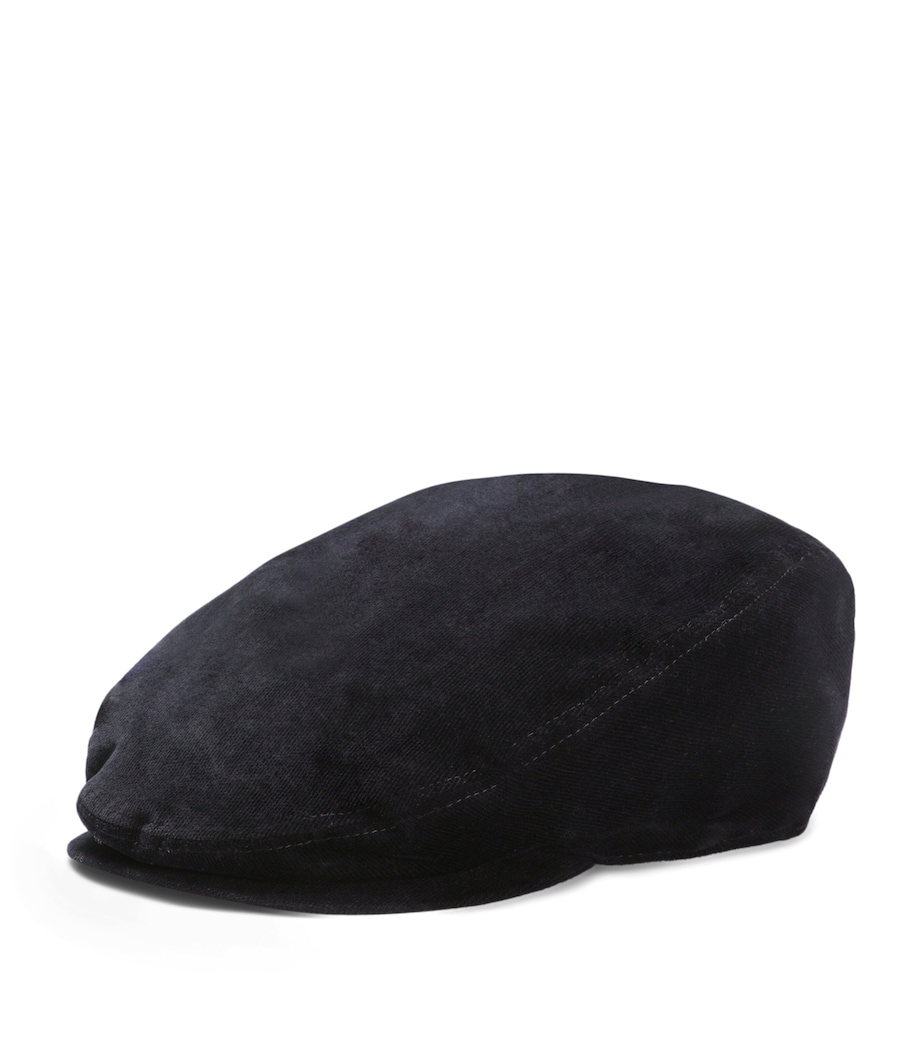 Velvet Flat Cap N0000-BLACK Image 1