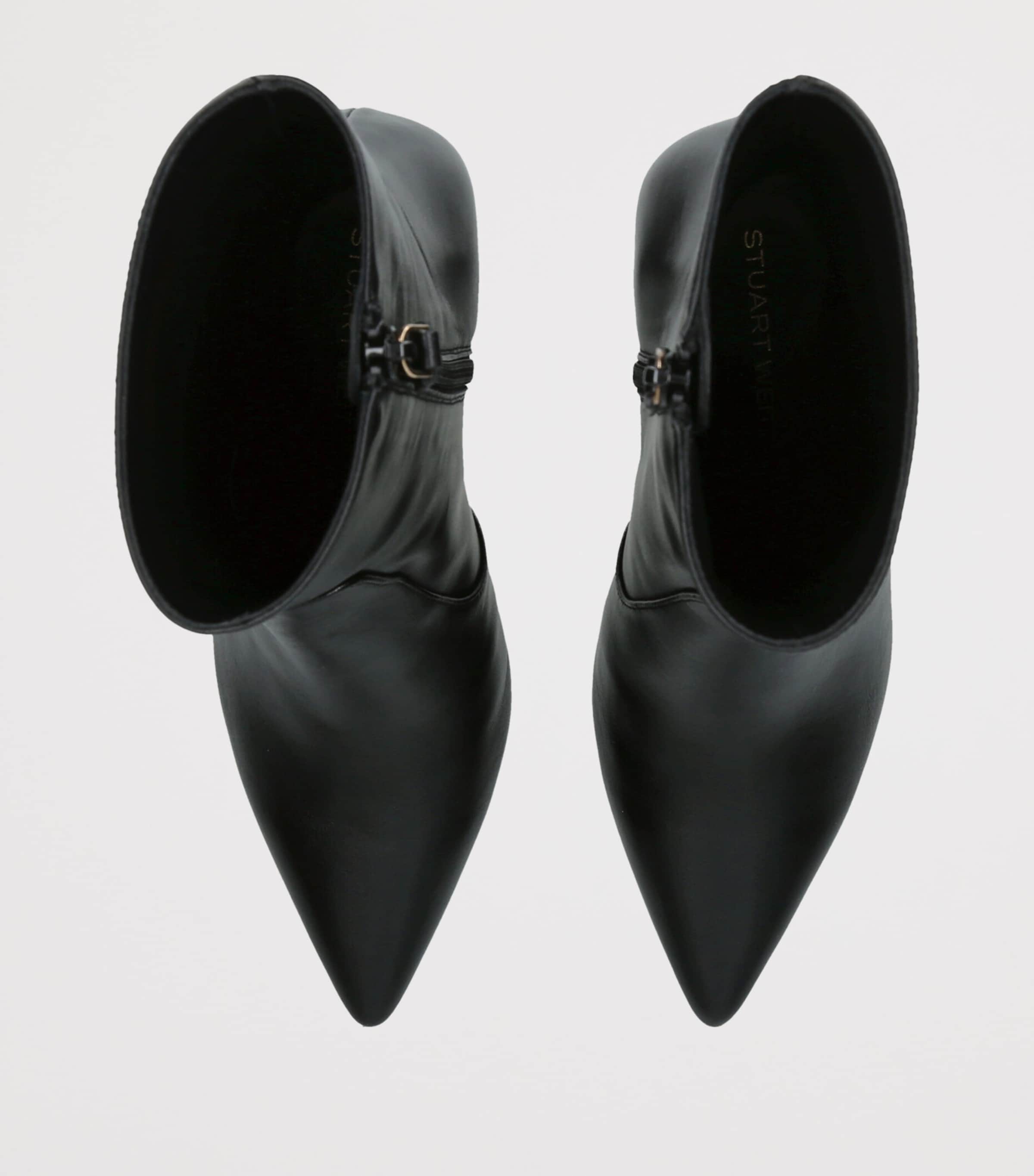 Stuart Weitzman Leather Vinnie Ankle Boots 85 Black Image 3