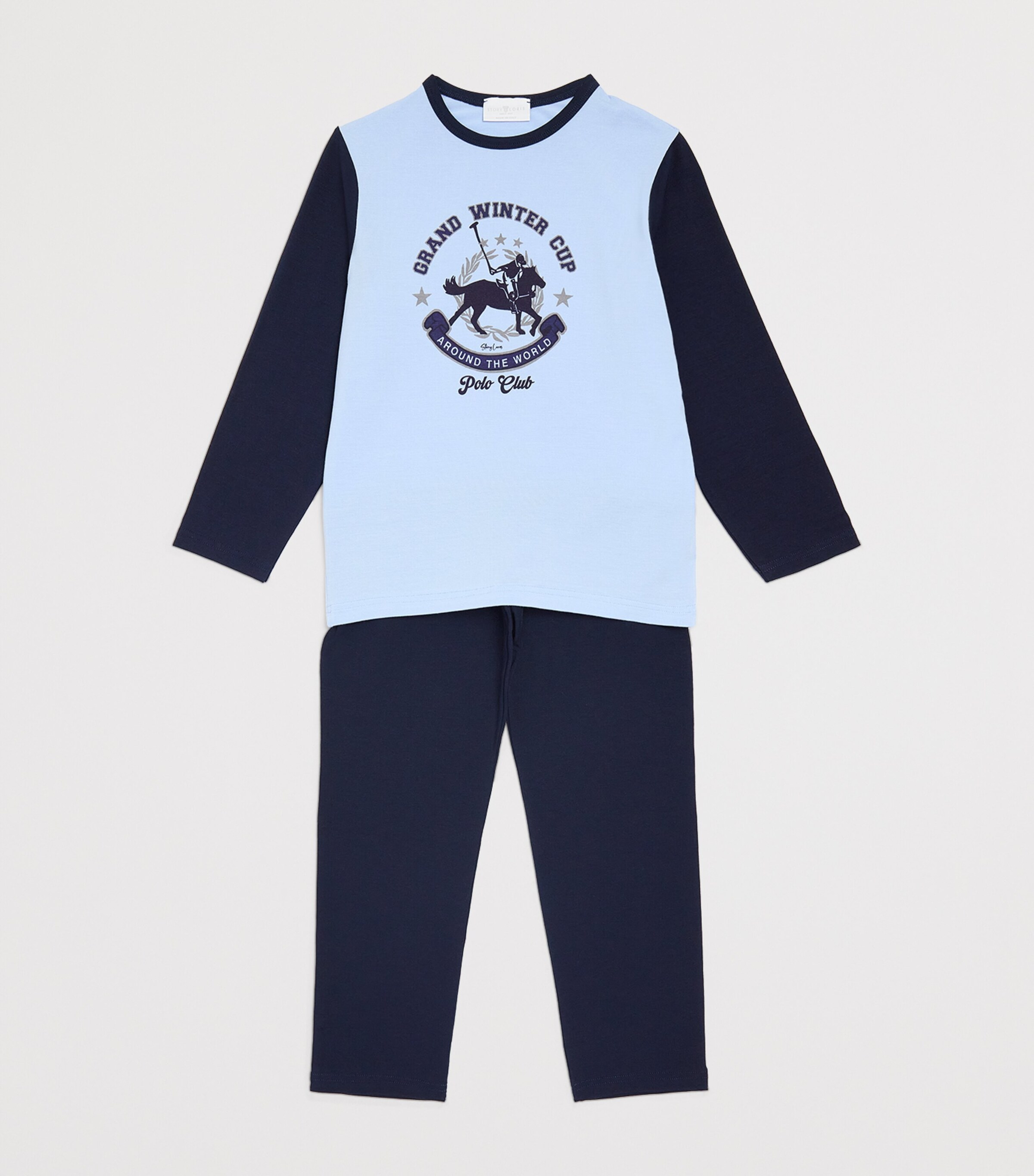 Polo Print Pyjamas (3-14 Years) U3 AZZURRO Image 3