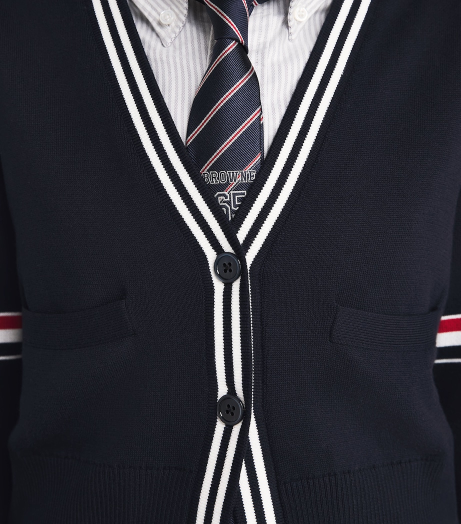Thom Browne Womens Cotton Sailboat Cardigan Navy Image 3