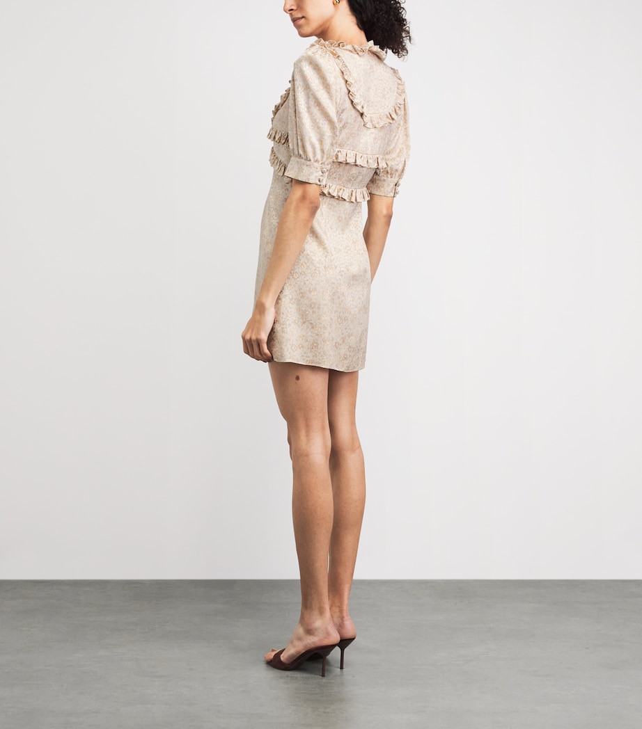 Alessandra Rich Womens Silk Jacquard Mini Dress Cream Image 4