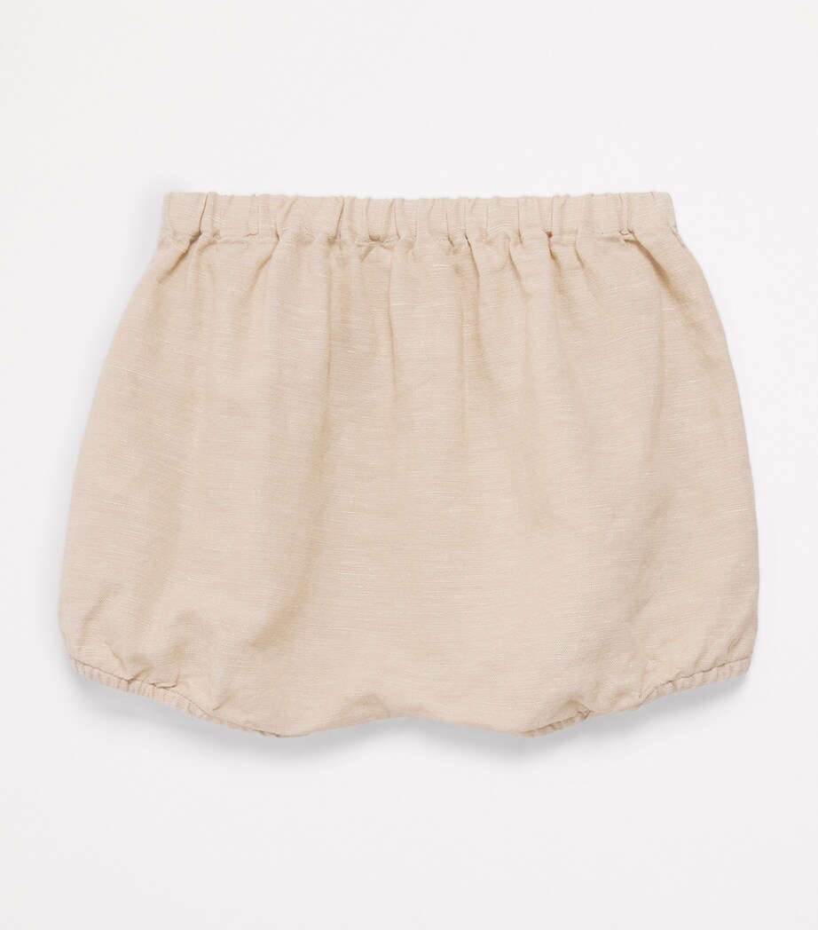 Tartine et Chocolat Linen-Cotton Bloomer Shorts (0-12 Months) Dune Chin� Image 2