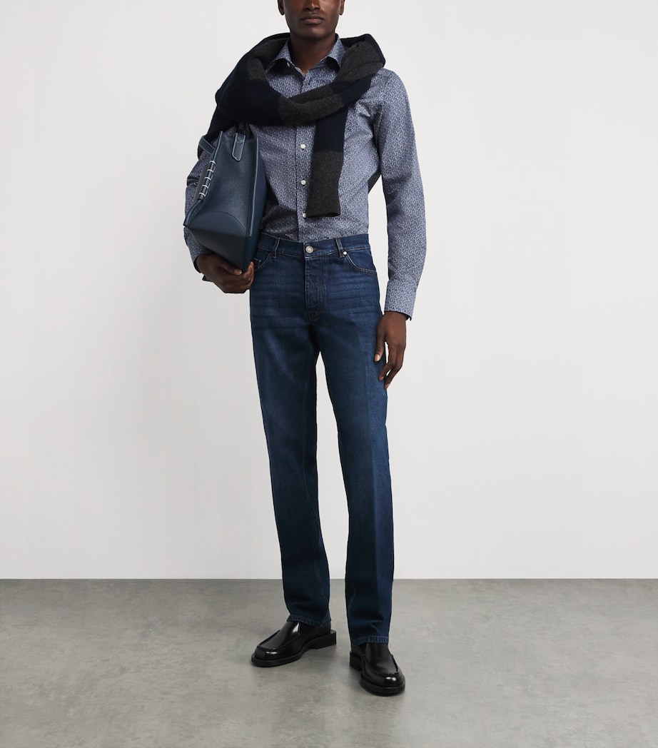 Signature Twill Floral Slim Shirt DARK BLUE Image 2