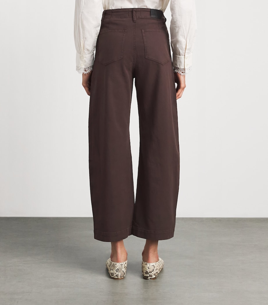 PAIGE Womens Arellia High-Rise Barrel Jeans Rich Chocolate Image 5