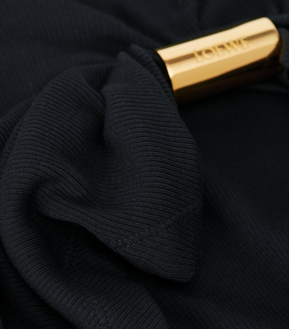 Cotton Draped Tank Top BLACK Image 6