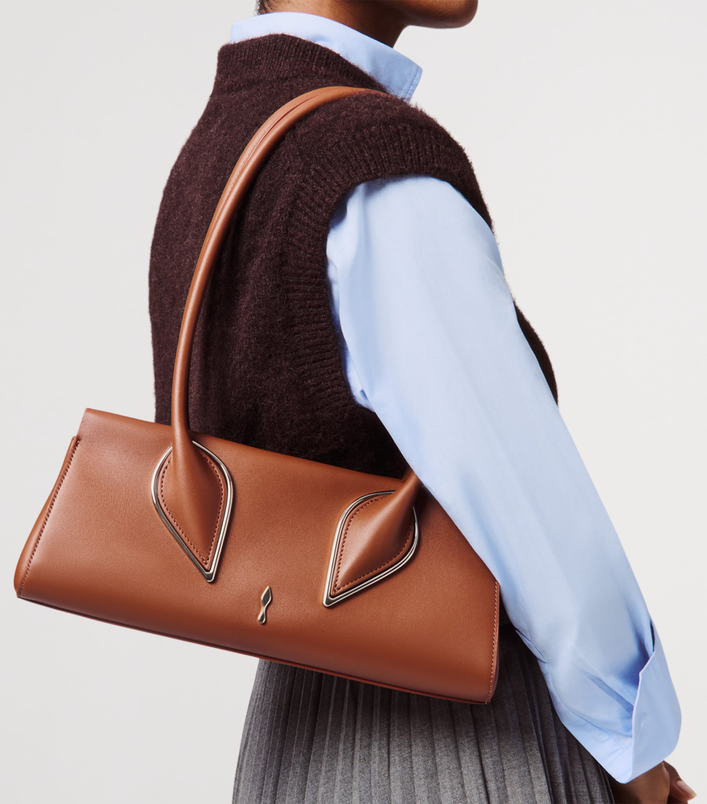 Venus Leather Baguette Shoulder Bag BG71 Image 2