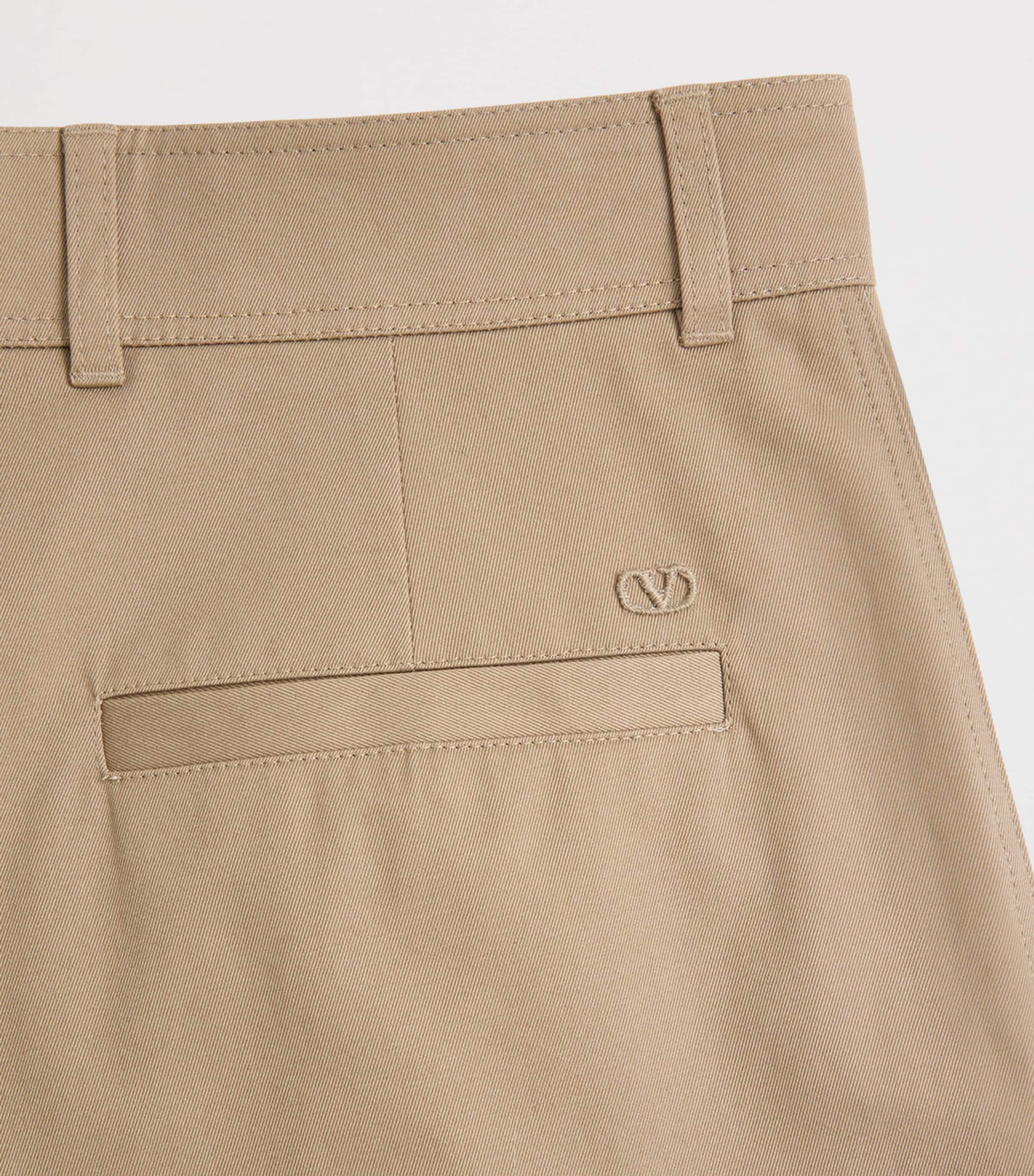 Valentino Mens Cotton Pleated Trousers Image 3
