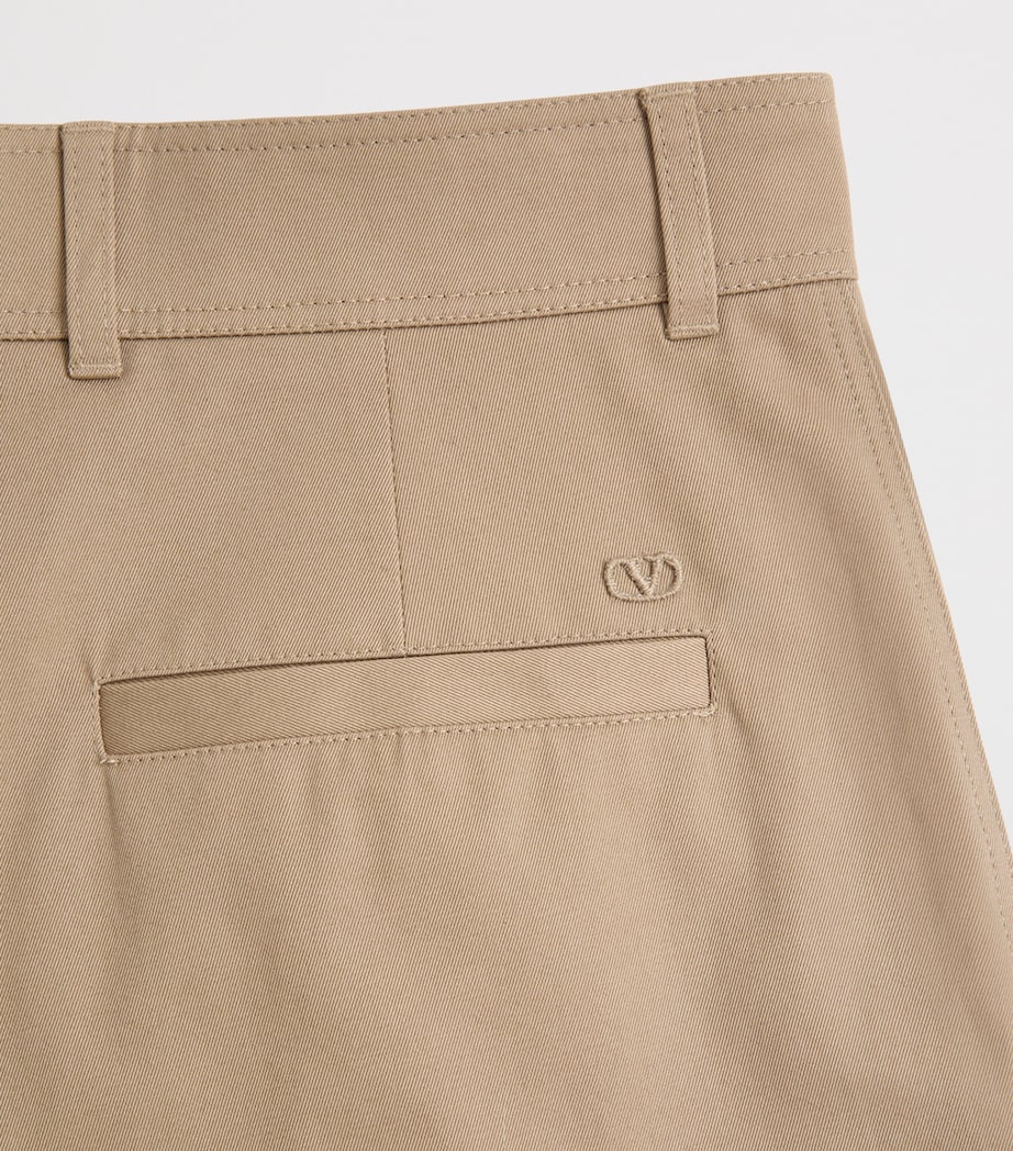 Valentino Mens Cotton Pleated Trousers Image 3