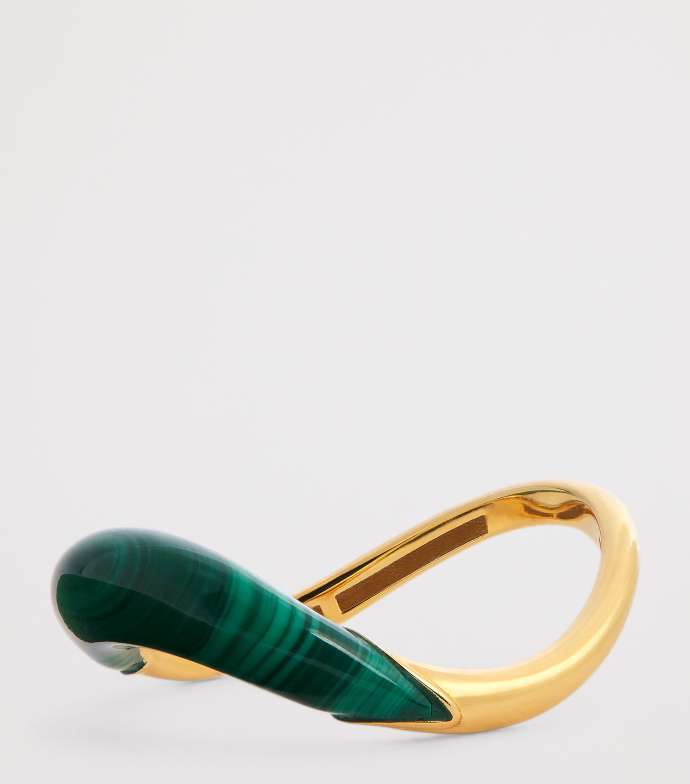 Yellow Gold and Malachite Boa Stackable Ring YELLOW GOLD Image 5