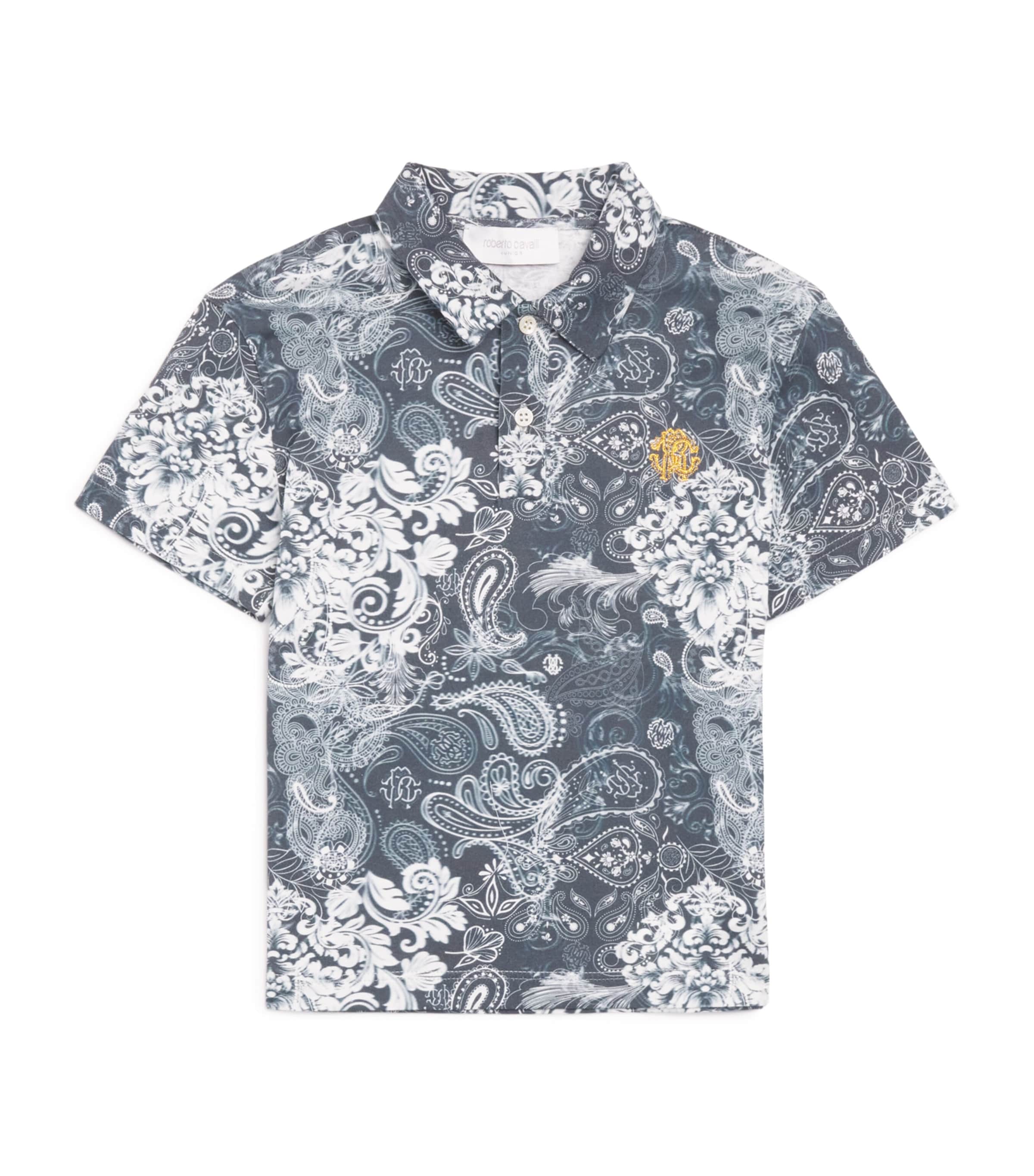 Cotton Paisley Print Polo Shirt (4-14 Years) PAISLEY Image 1