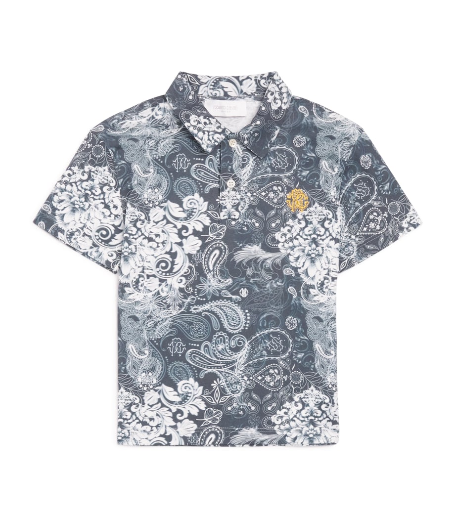 Cotton Paisley Print Polo Shirt (4-14 Years) PAISLEY Image 1