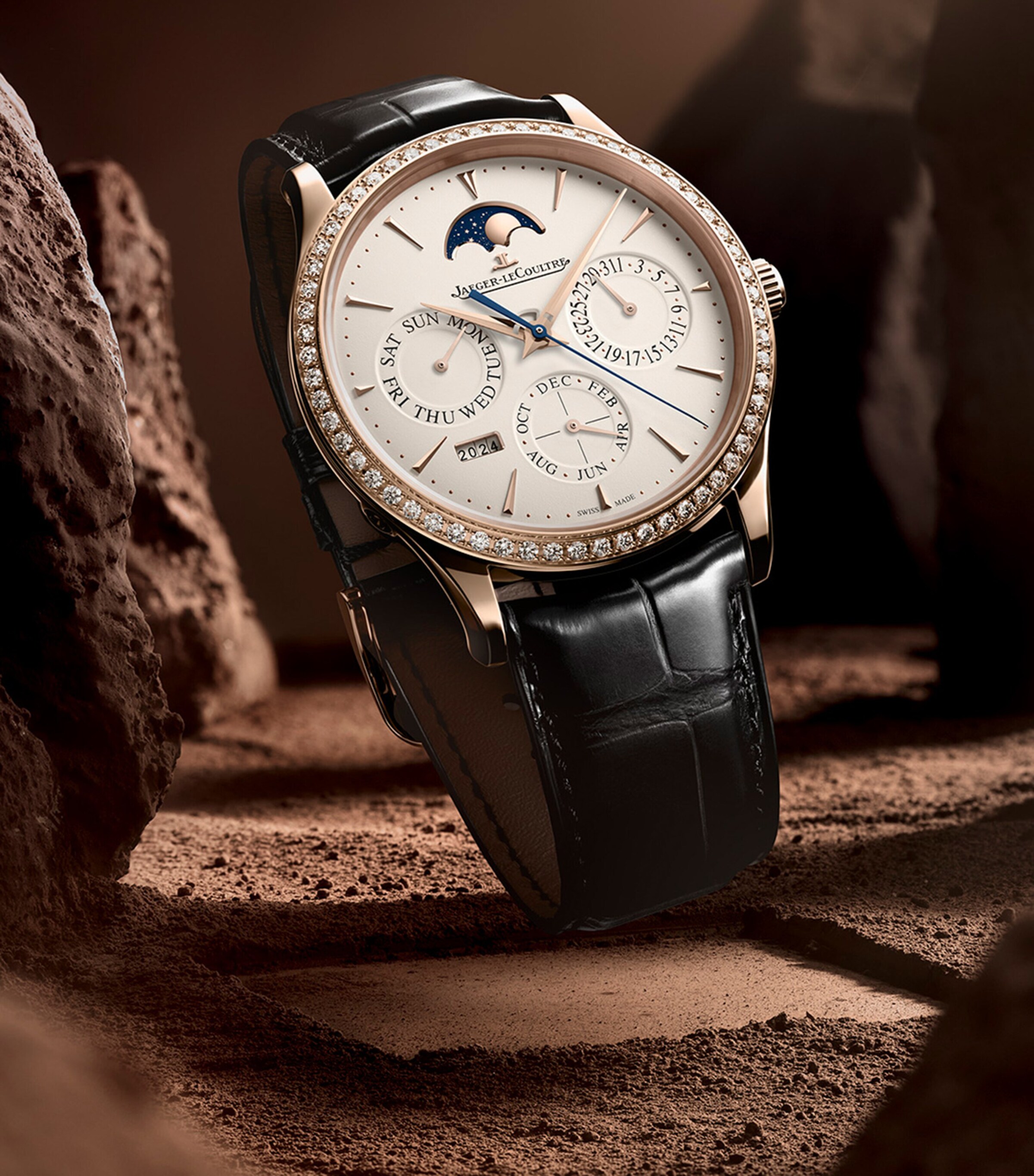 Jaeger-LeCoultre Pink Gold and Diamond Master Ultra Thin Perpetual Calendar Watch 39mm Pink Gold Image 3