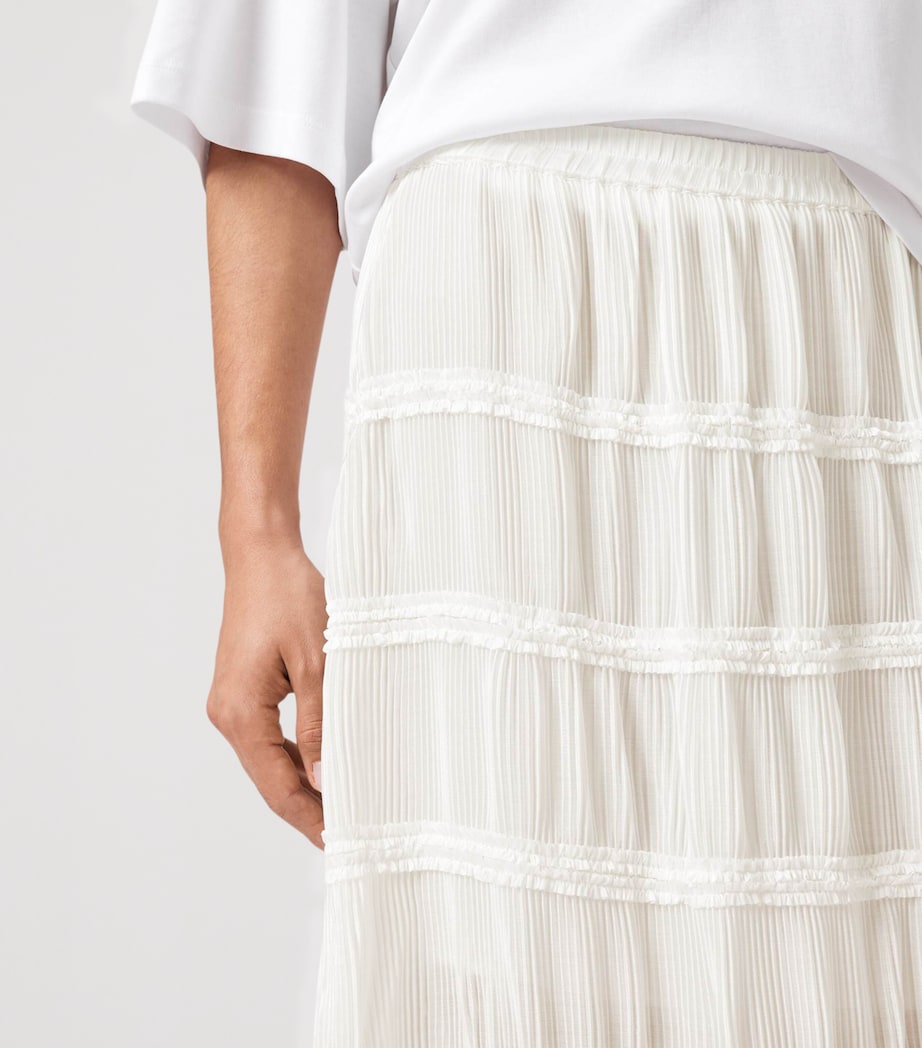 AllSaints Womens Lila Midi Skirt White Image 5