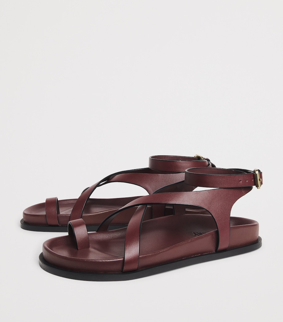 Leather Jalen Slim Sandals MERLOT Image 3