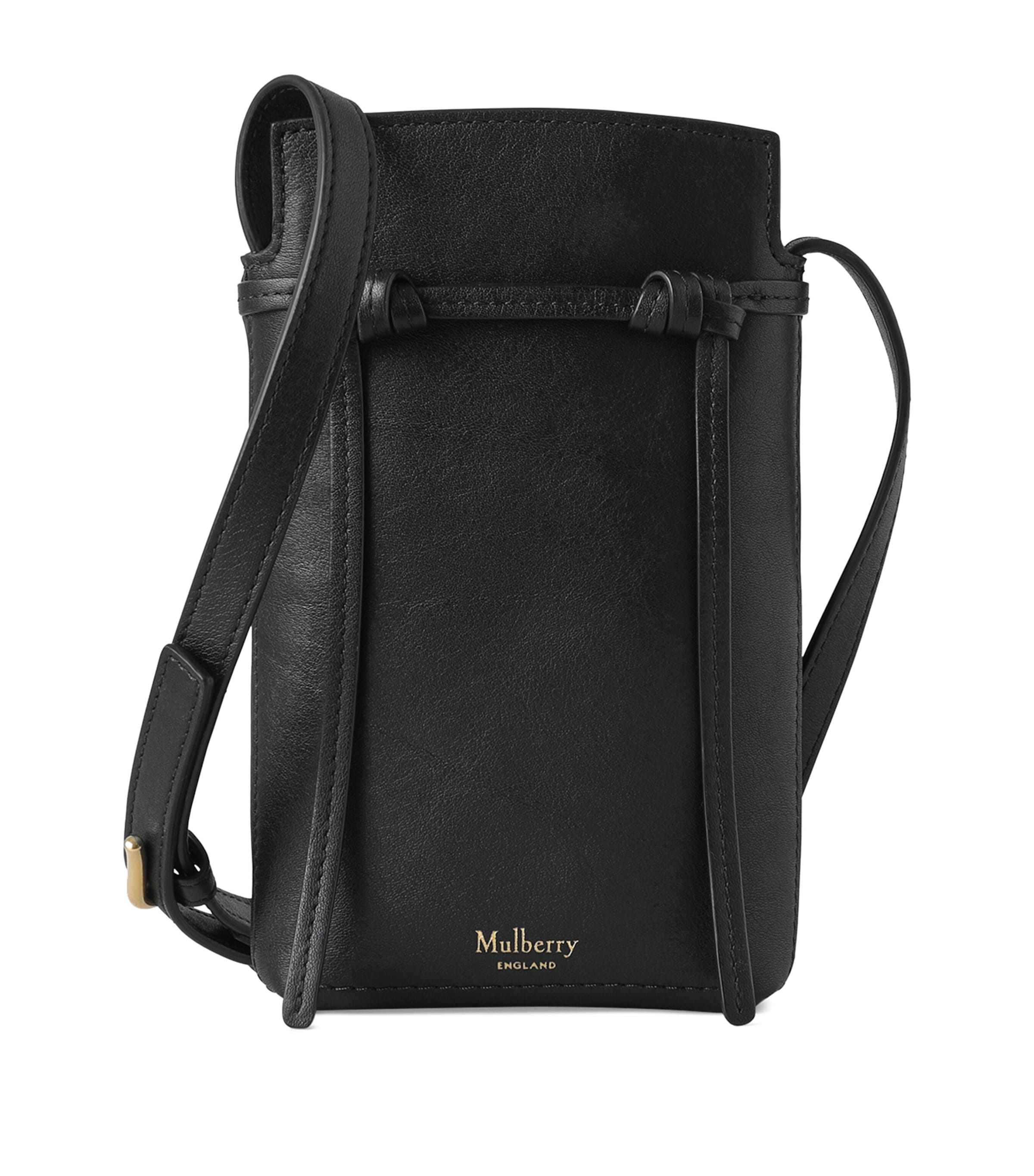 Mulberry Leather Clovelly Phone Pouch In Black