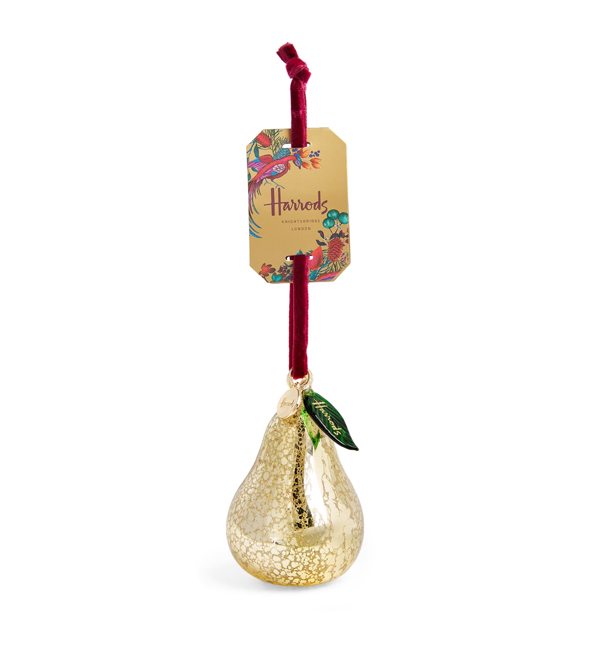 Glass Pear Tree Decoration SHINY GOLD Image 1