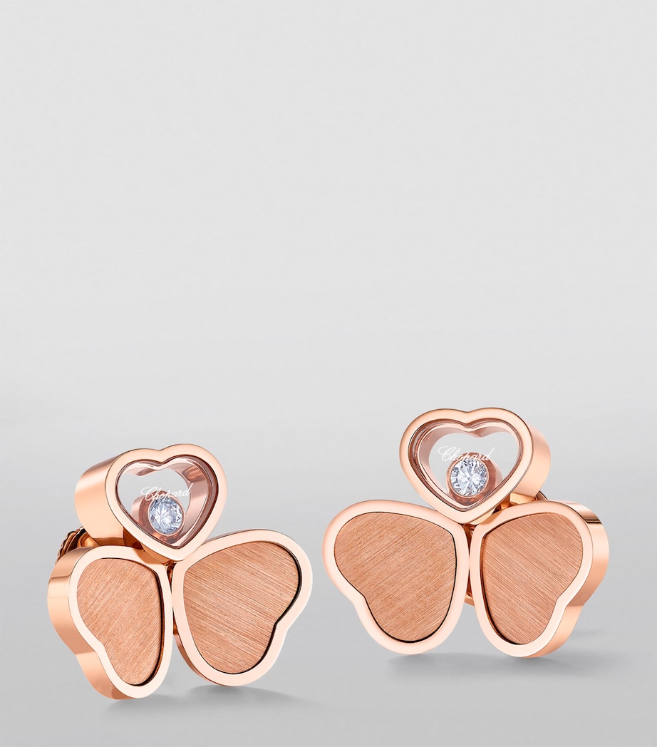 Chopard Rose Gold and Diamond Happy Hearts Wings Earrings Rose Gold Image 4