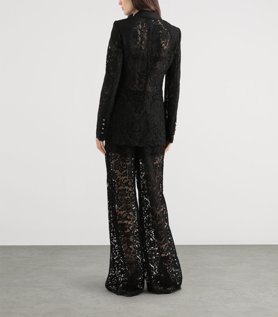 Dolce&Gabbana Womens Floral Lace Blazer Blac Image 3