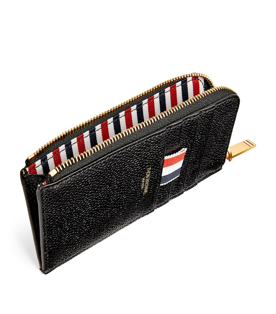 Thom Browne Leather Half-Zip Wallet Black Image 2