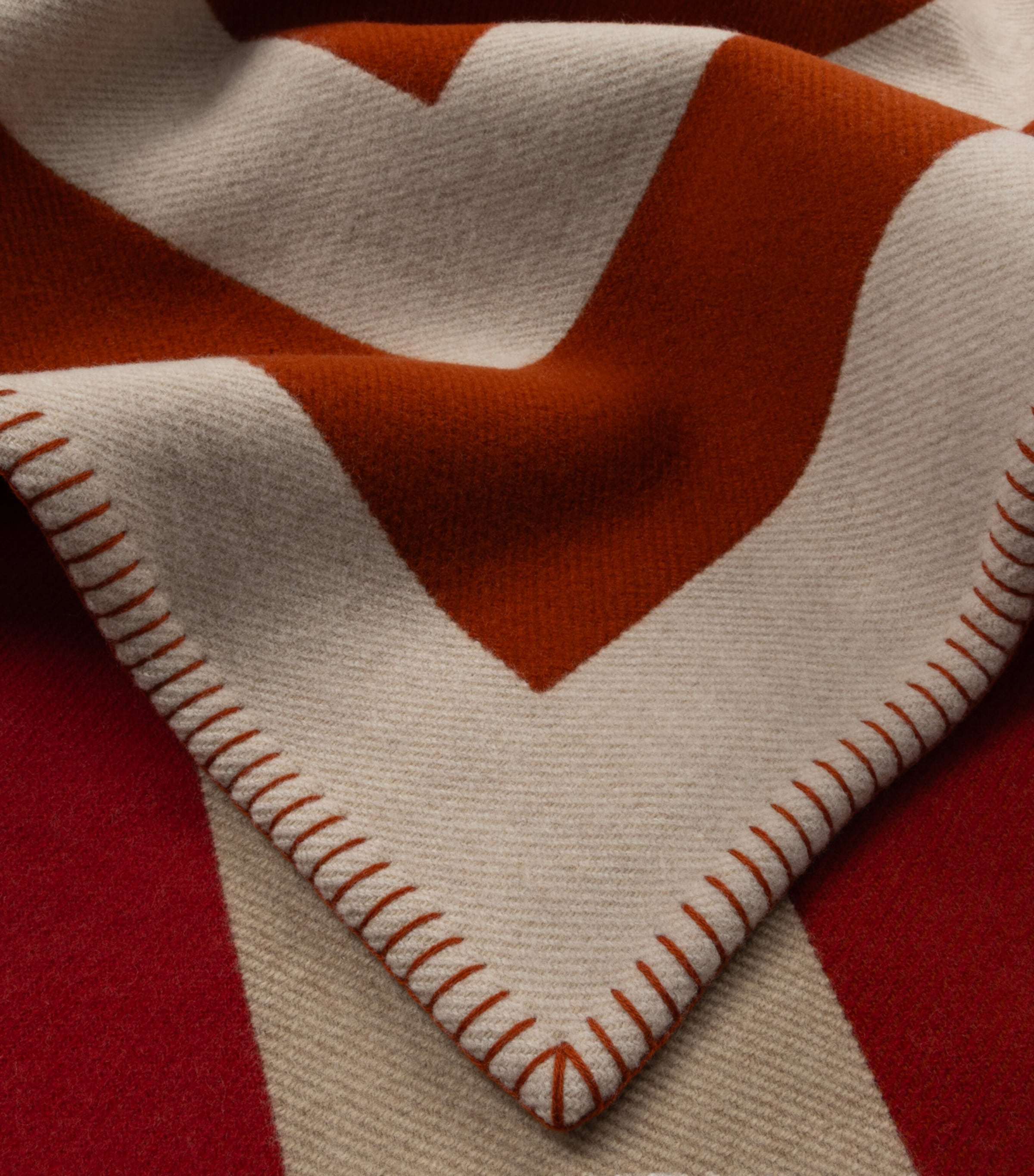 Begg x Co Merino Wool Maze Blanket (137cm x 200cm) Red Neutral Image 2