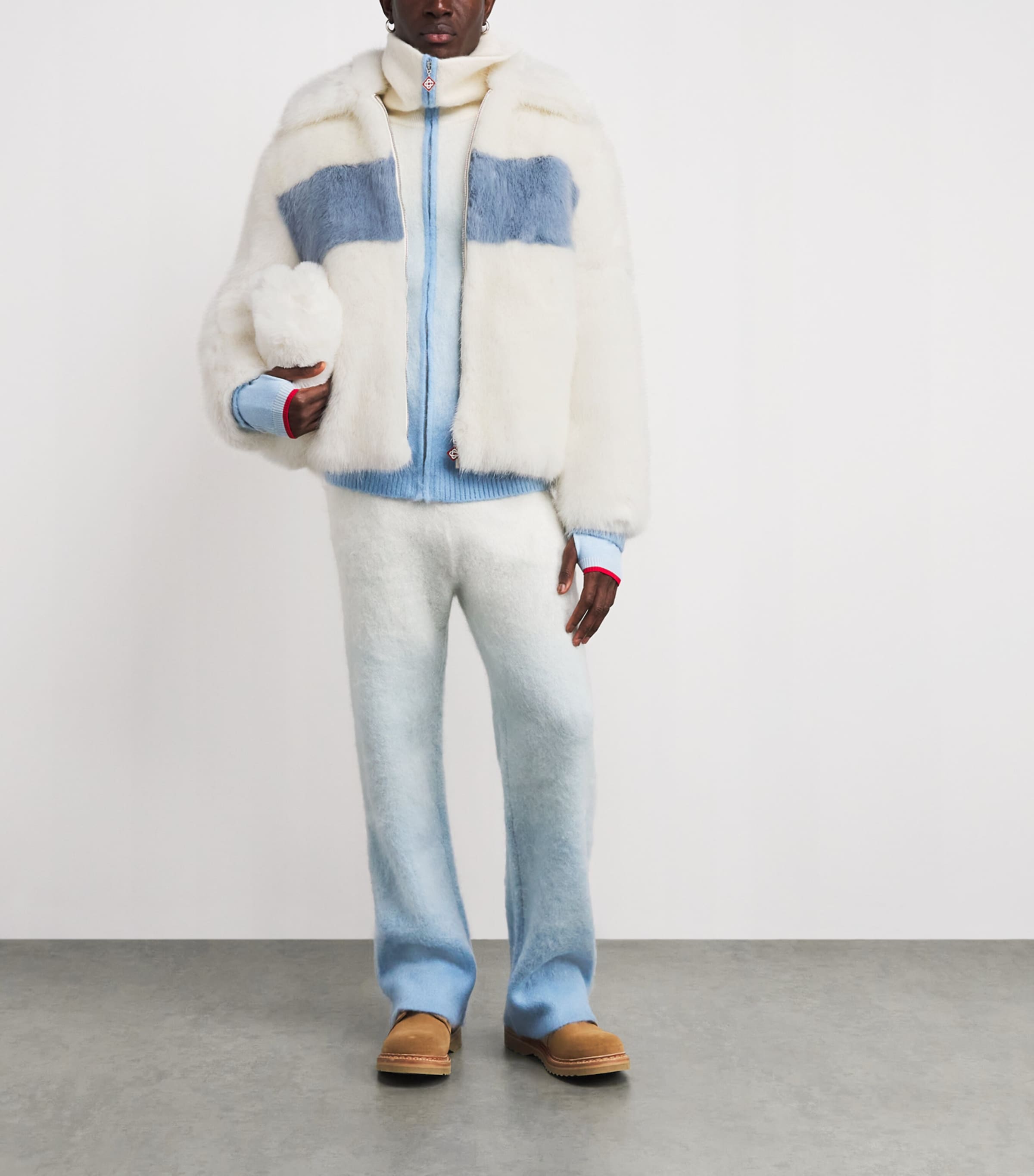 Faux Fur Contrast Coat WHITE Image 2