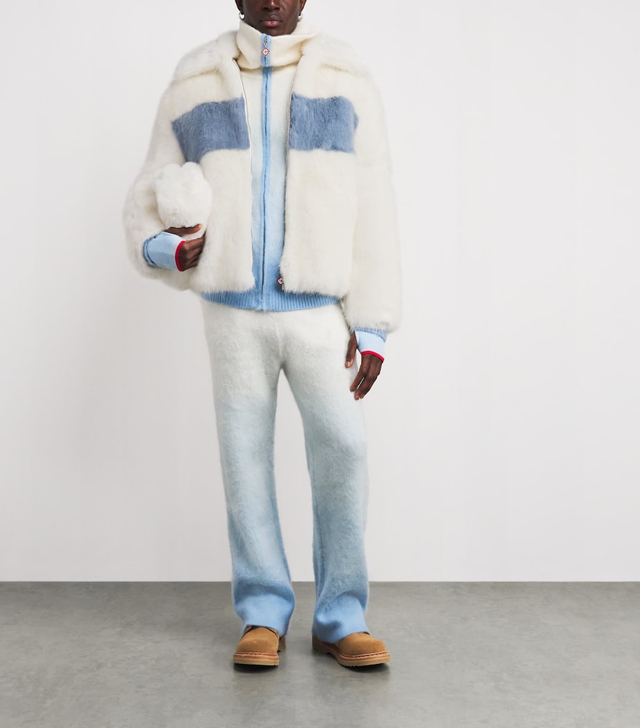 Faux Fur Contrast Coat WHITE Image 2