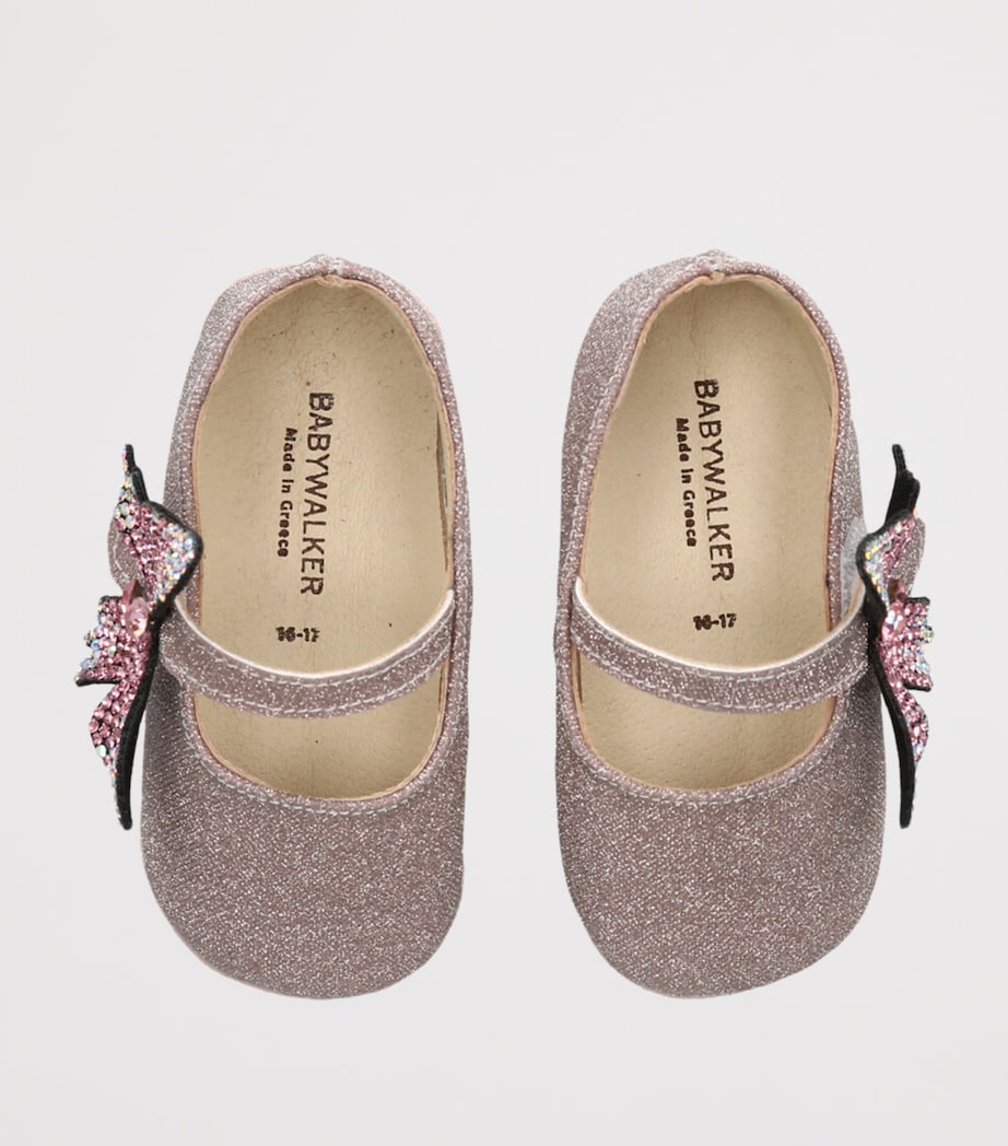 BabyWalker Crystal Butterfly Ballet Flats Pale Pink Image 4