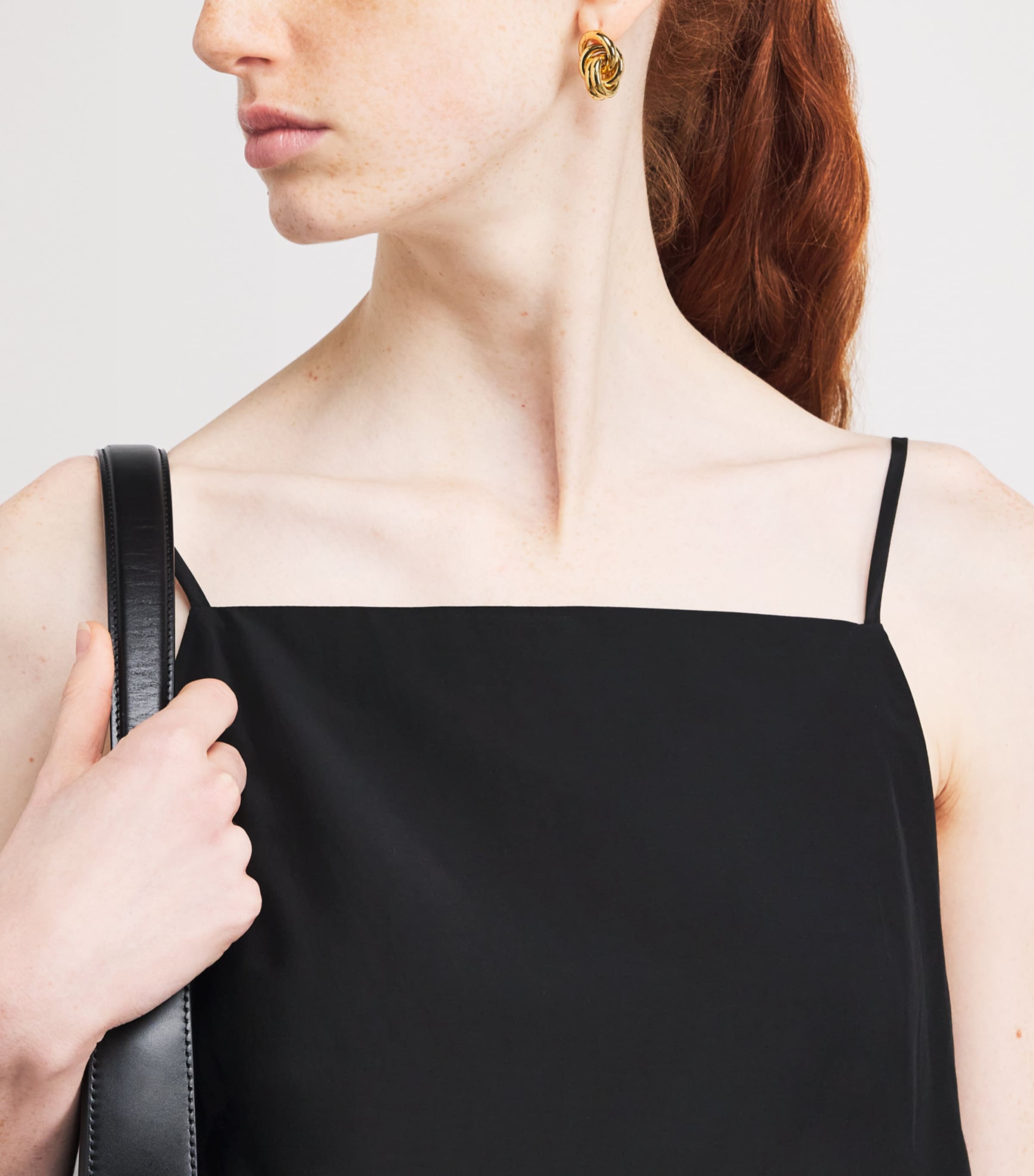 Silk-Cotton Lira Mini Dress DBLK BLACK Image 4