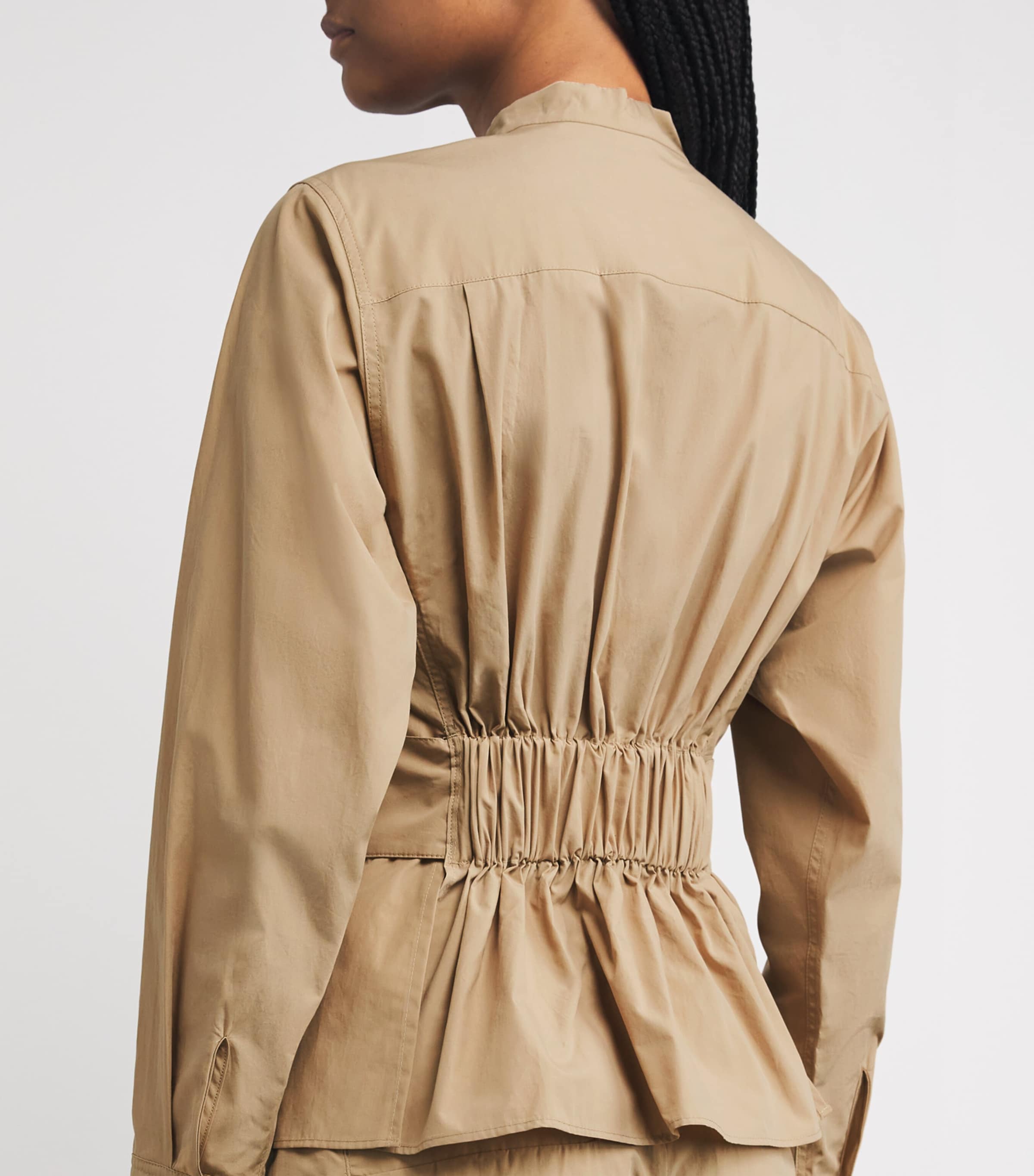 Cotton Poplin Belted Jacket BEIGE Image 6