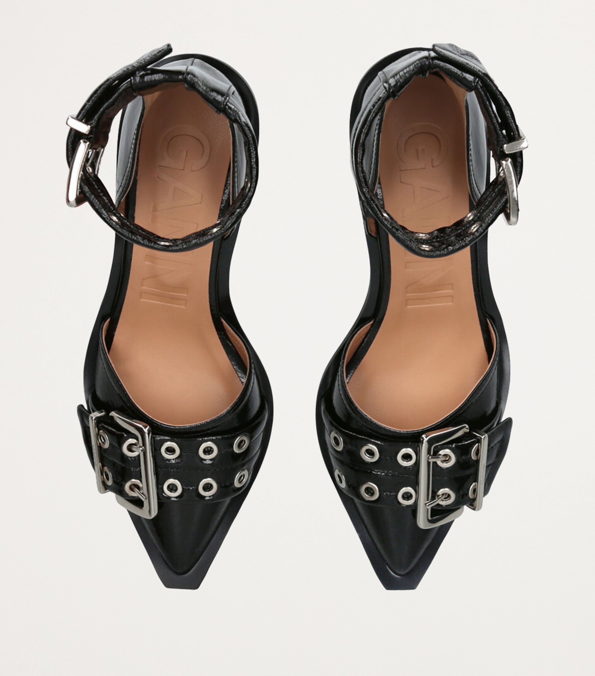 GANNI Chunky Buckle Pumps 50 Black Image 4