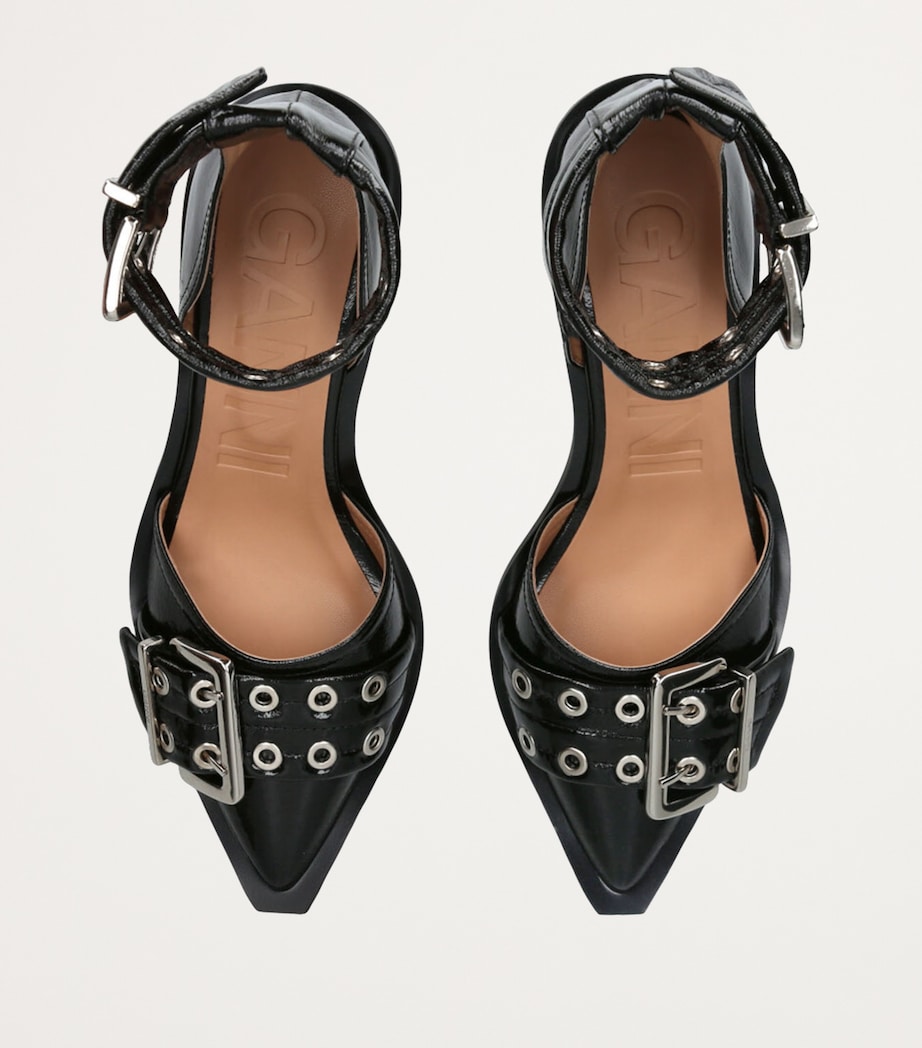 GANNI Chunky Buckle Pumps 50 Black Image 4