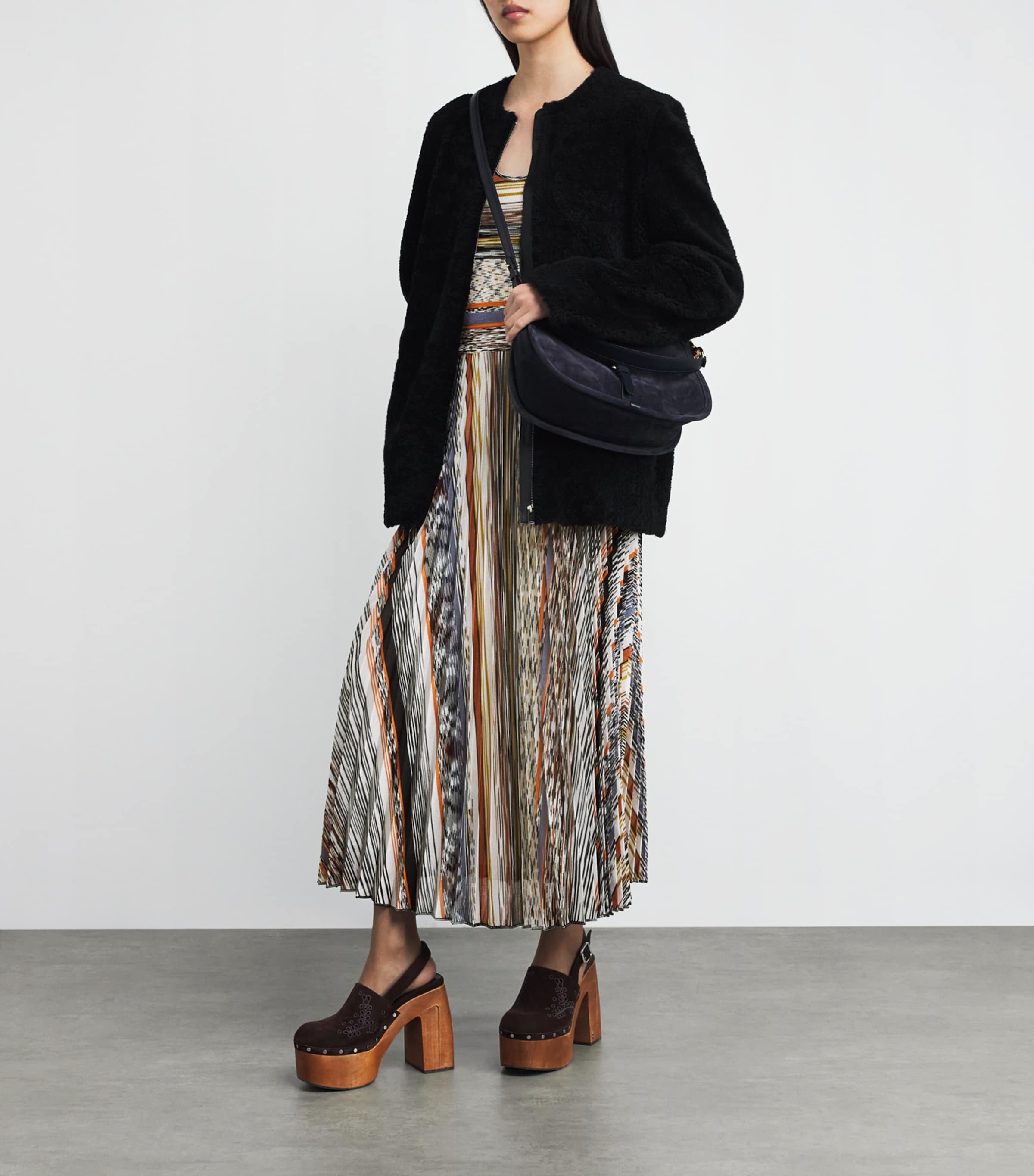 Stripe Long-Sleeve Midi Dress FM147 MULTICOLOR Image 2