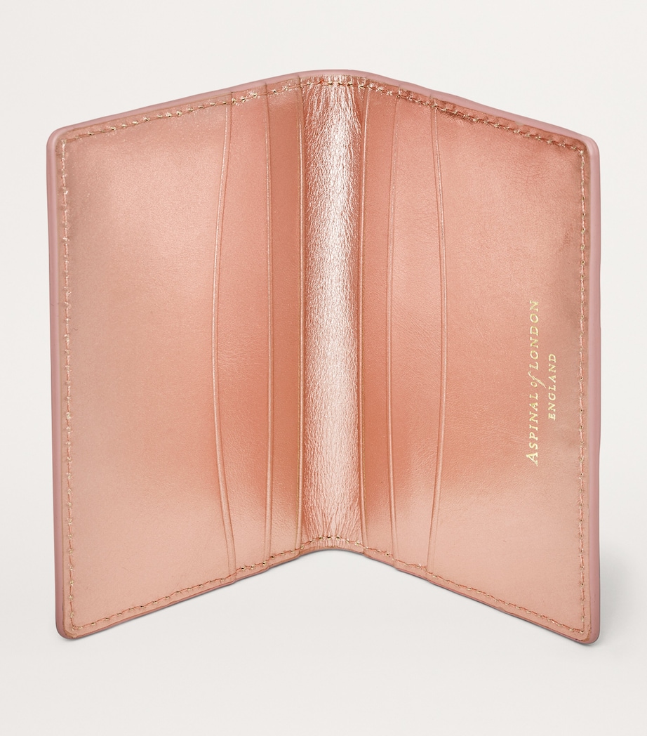 Leather Double Fold Card Holder BLUSHPINK METALLIC Image 2