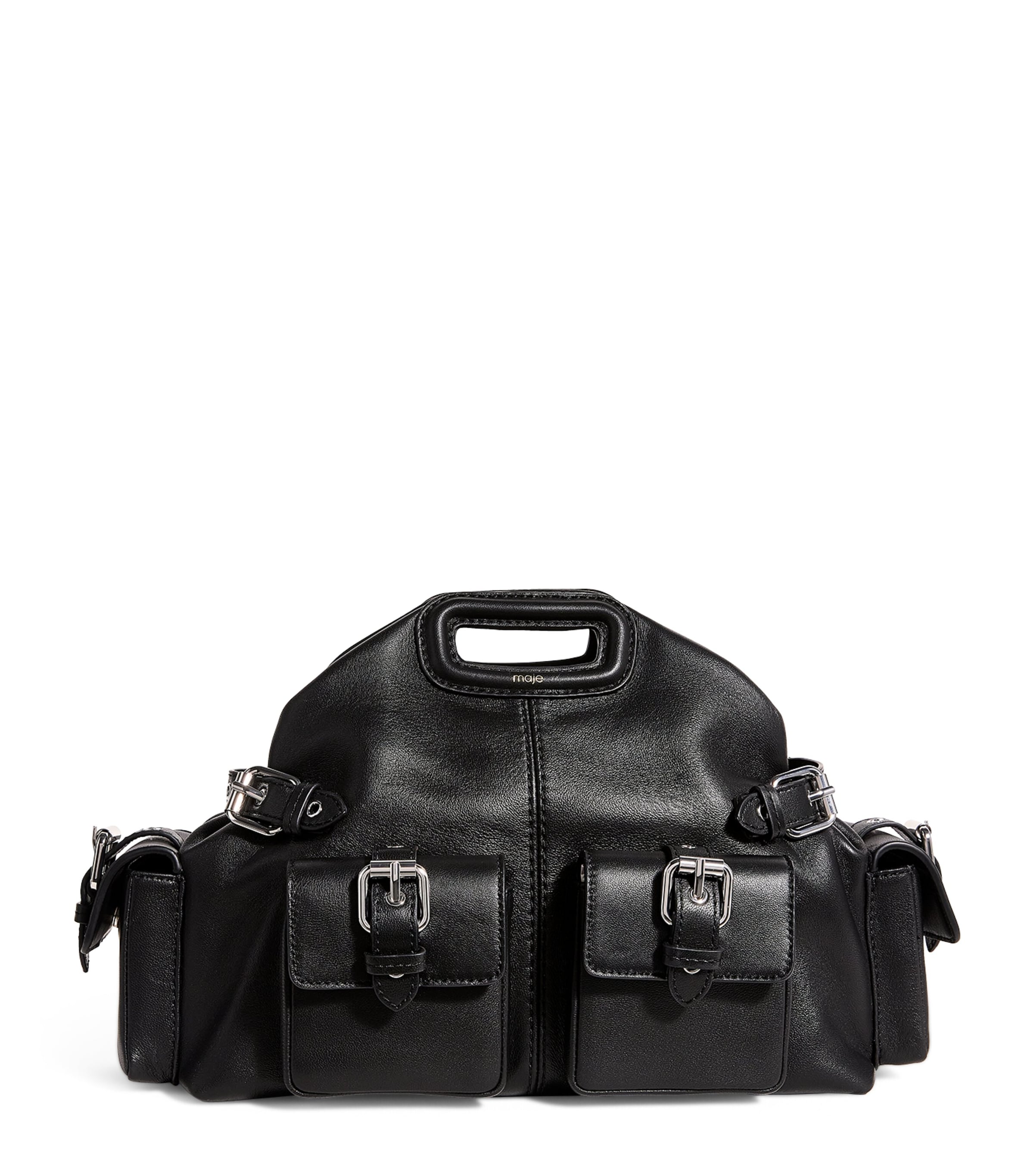 Maje Leather Miss M Pocket Shoulder Bag | Harrods UK