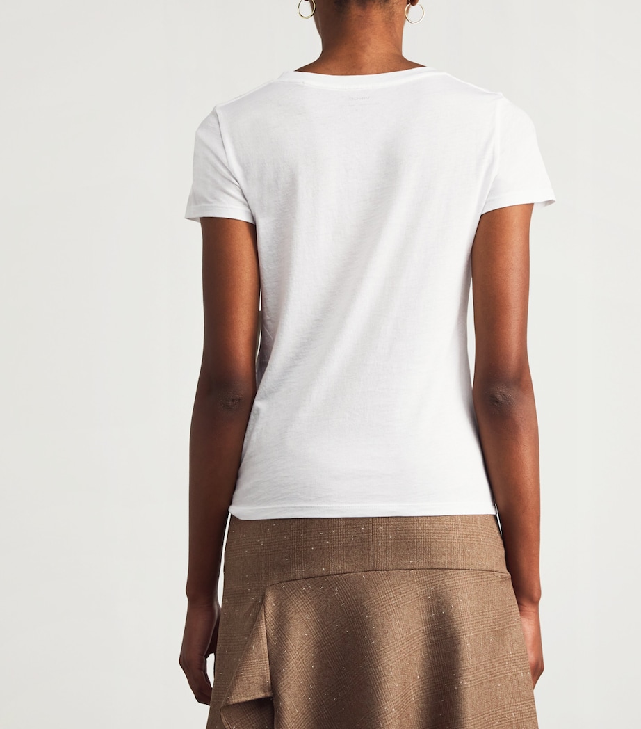 Pima Cotton V-Neck T-Shirt 137OWT OPTIC WHITE Image 4