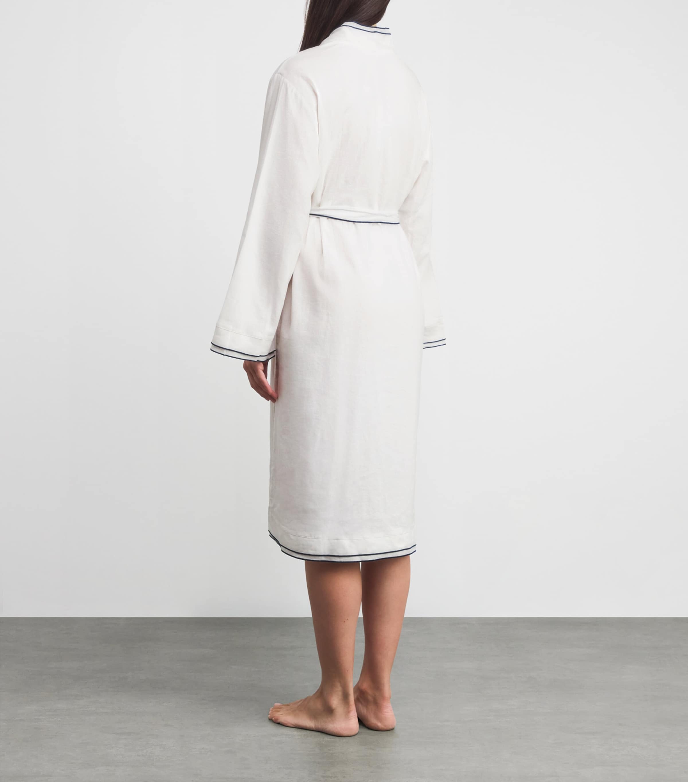 Linen-Blend Robe OW/NA OFF WHITE Image 3