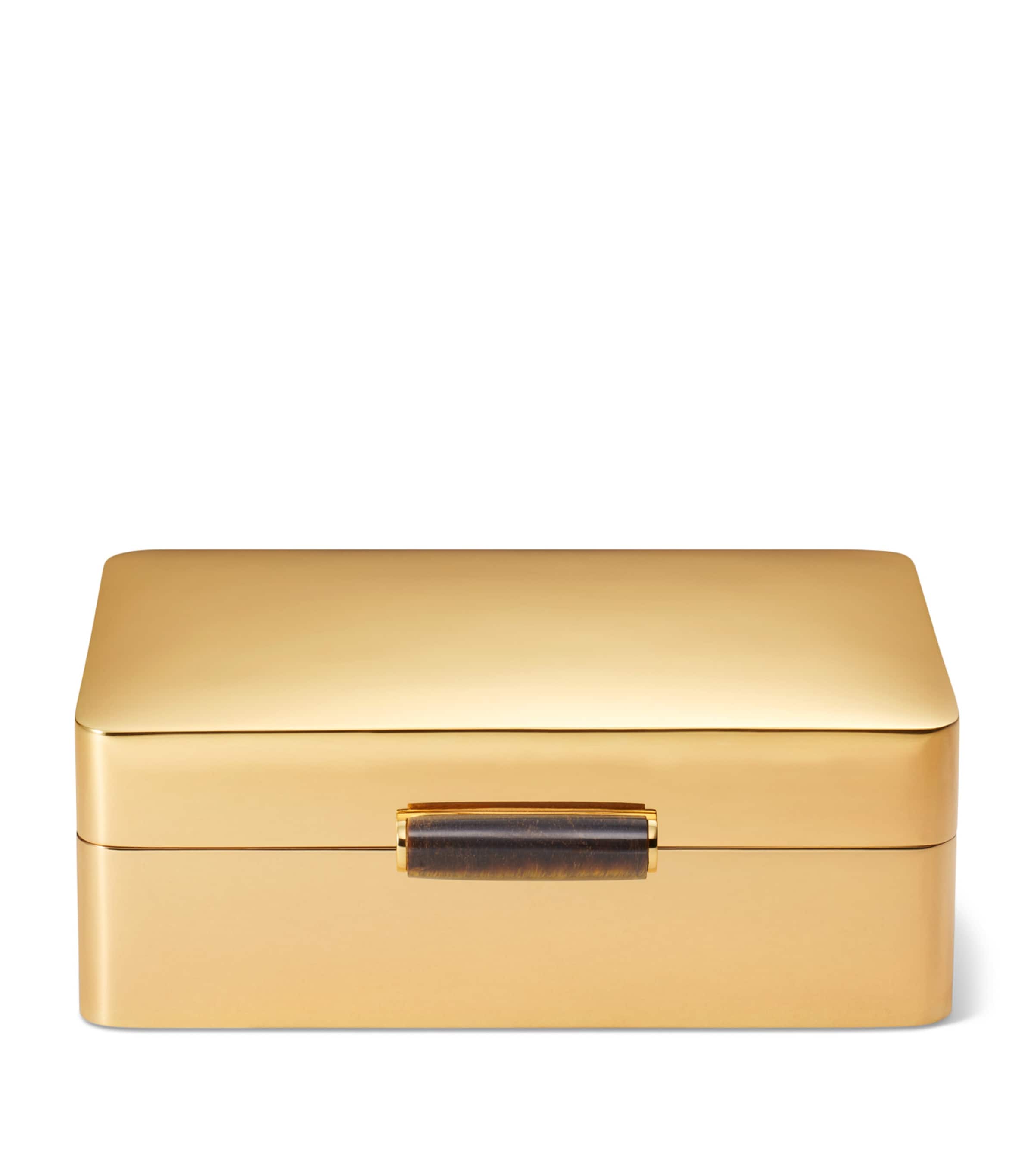 Aerin Tiger's Eye Decorative Box Gold Image 1