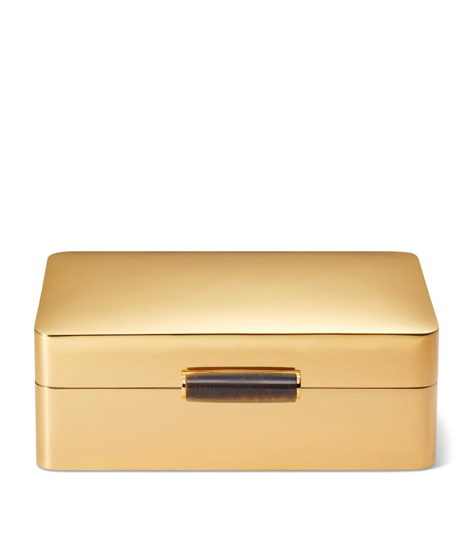 Aerin Tiger's Eye Decorative Box Gold Image 1