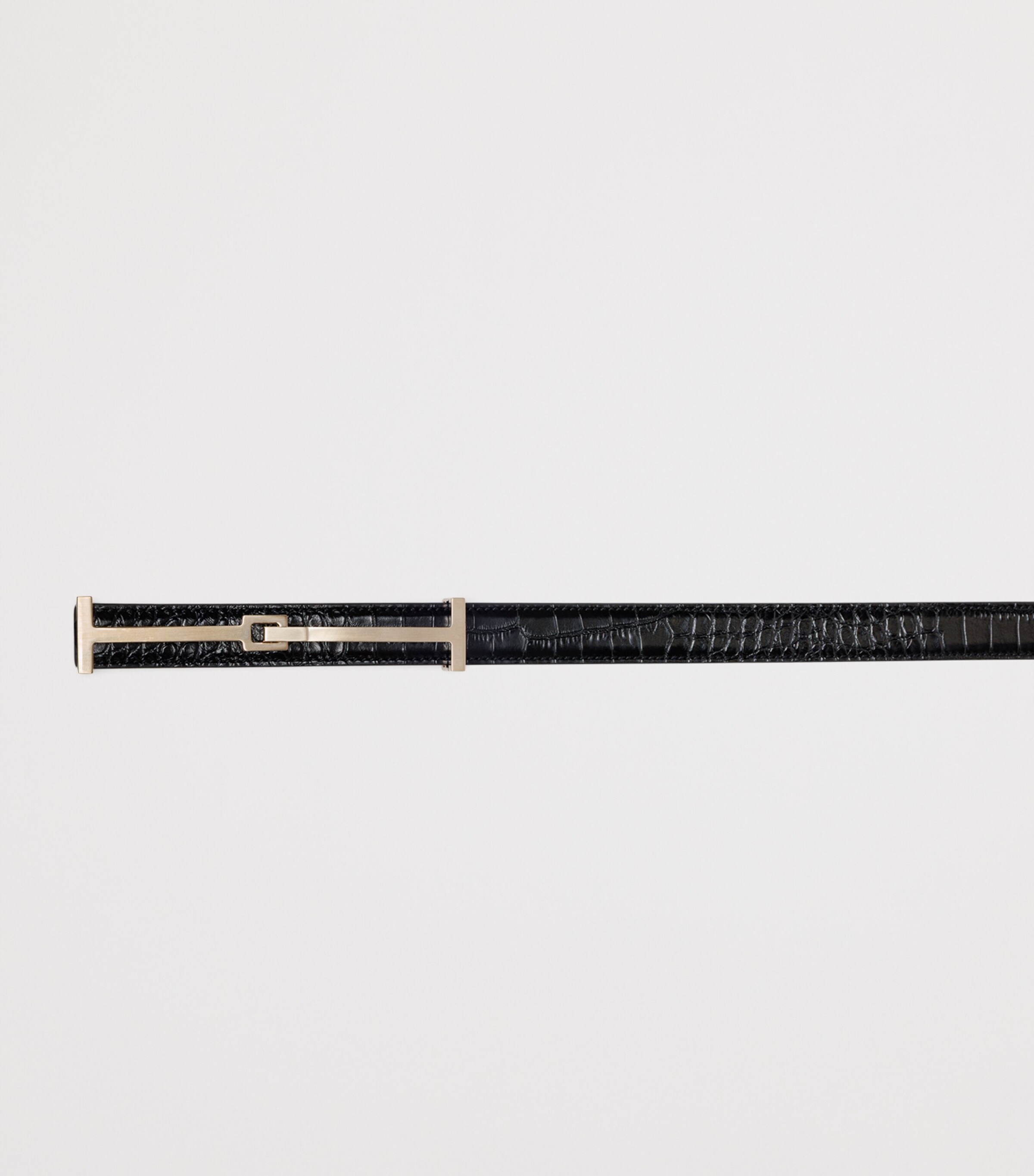 TOM FORD Croc-Embossed Leather Arc Belt Naa Image 3