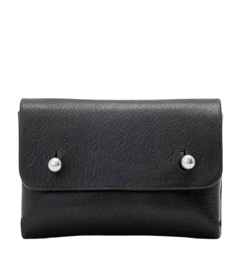 AllSaints Leather Stud Card Case Black Image 1