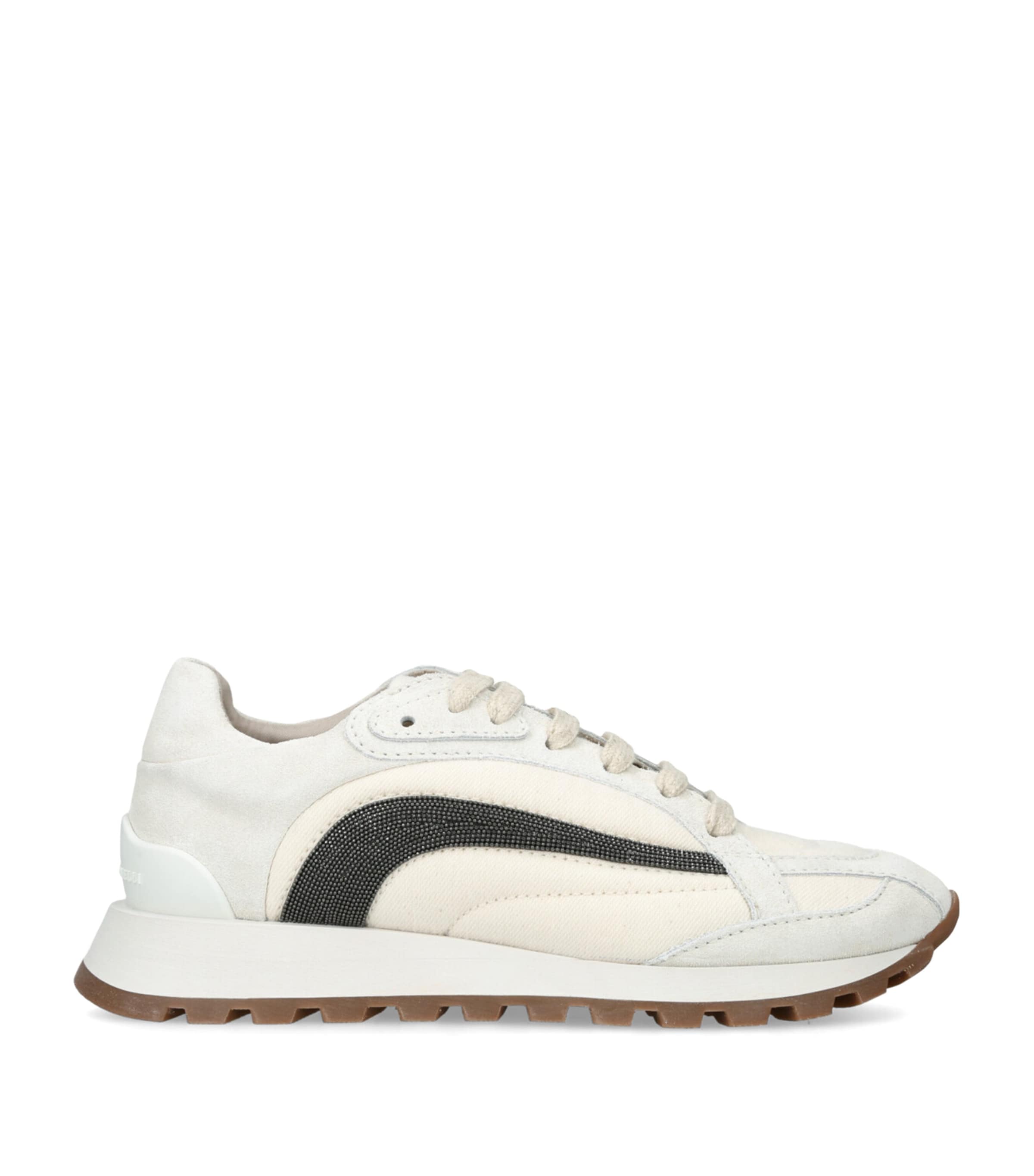 Brunello Cucinelli Leather Tech Sneakers In White