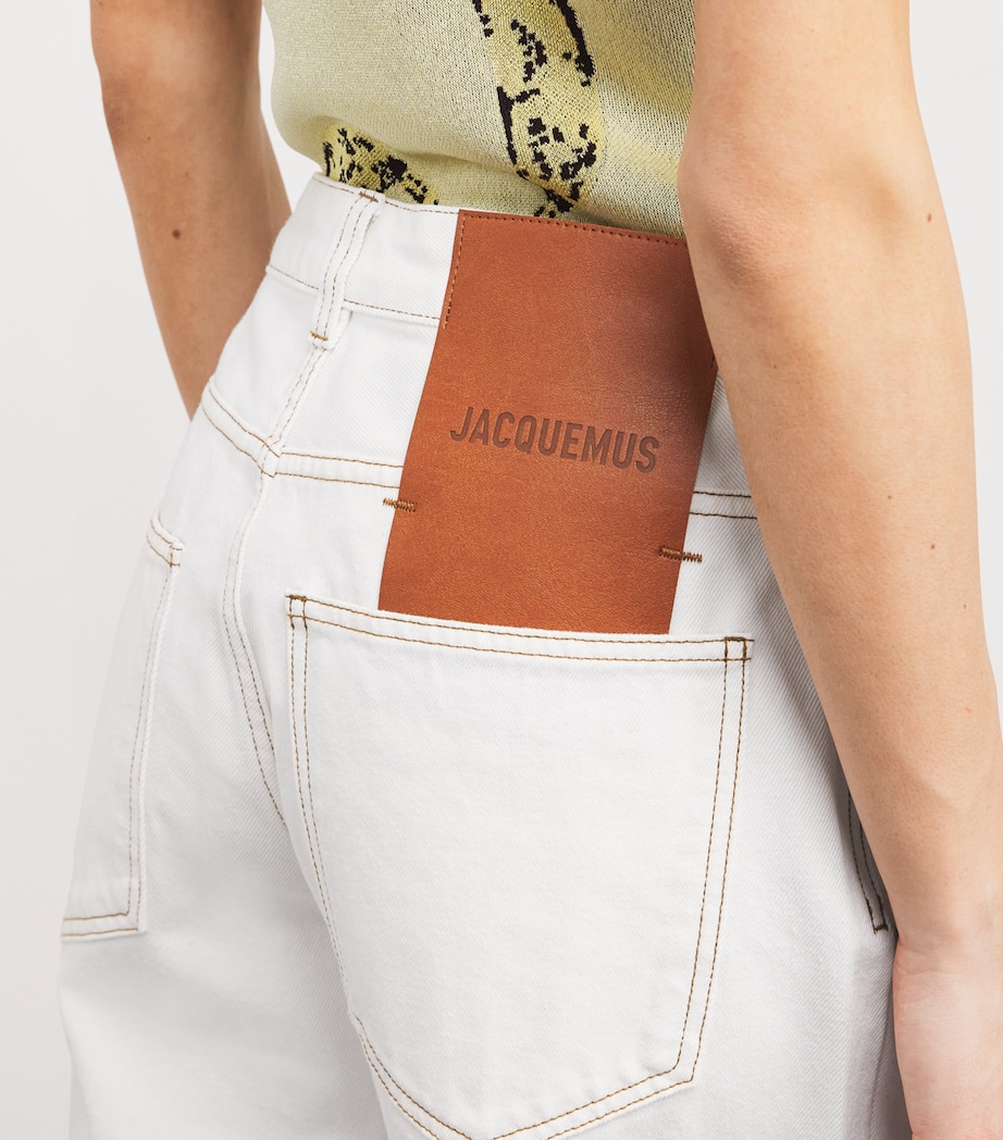 Jacquemus Womens Wide-Leg Jeans Off White/tabac Image 6