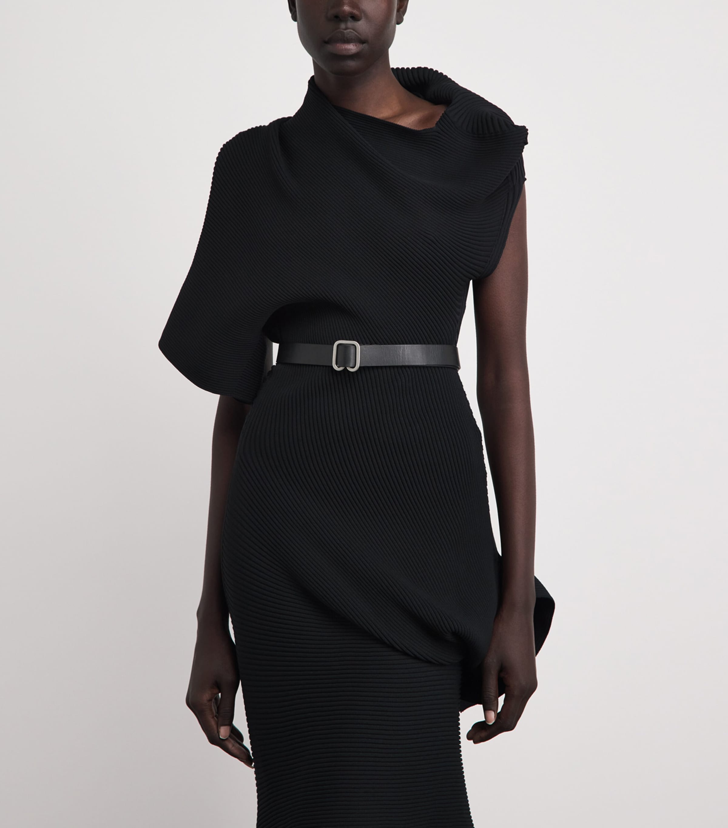 Issey Miyake Leather Fork Belt Black Image 2
