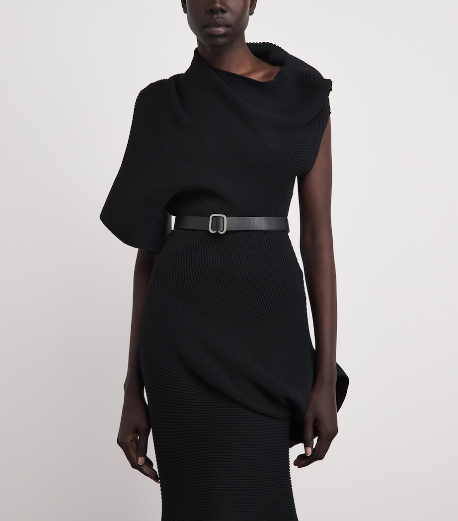 Issey Miyake Leather Fork Belt Black Image 2