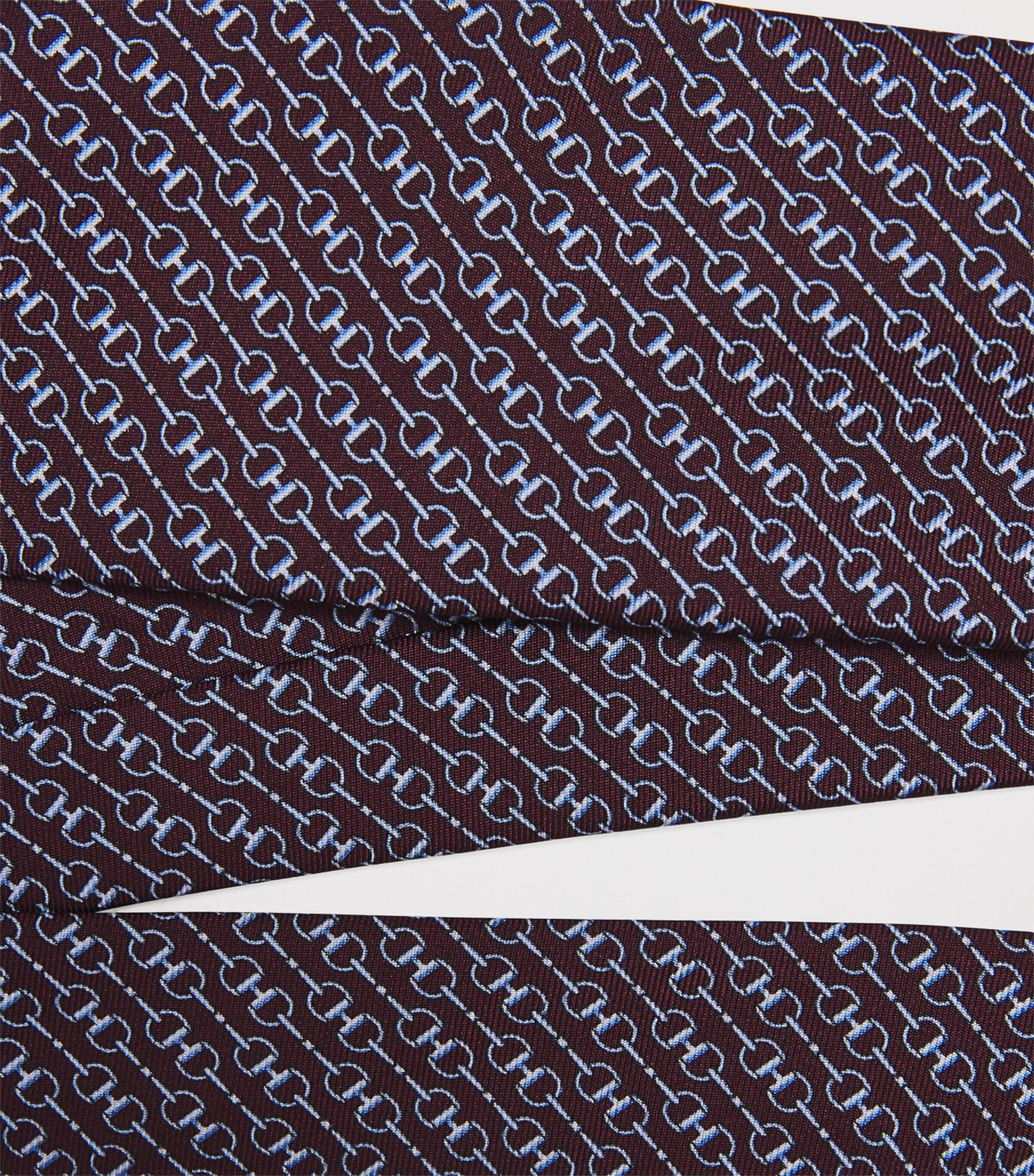 Harrods Silk Snaffle Print Tie Burgundy Image 5