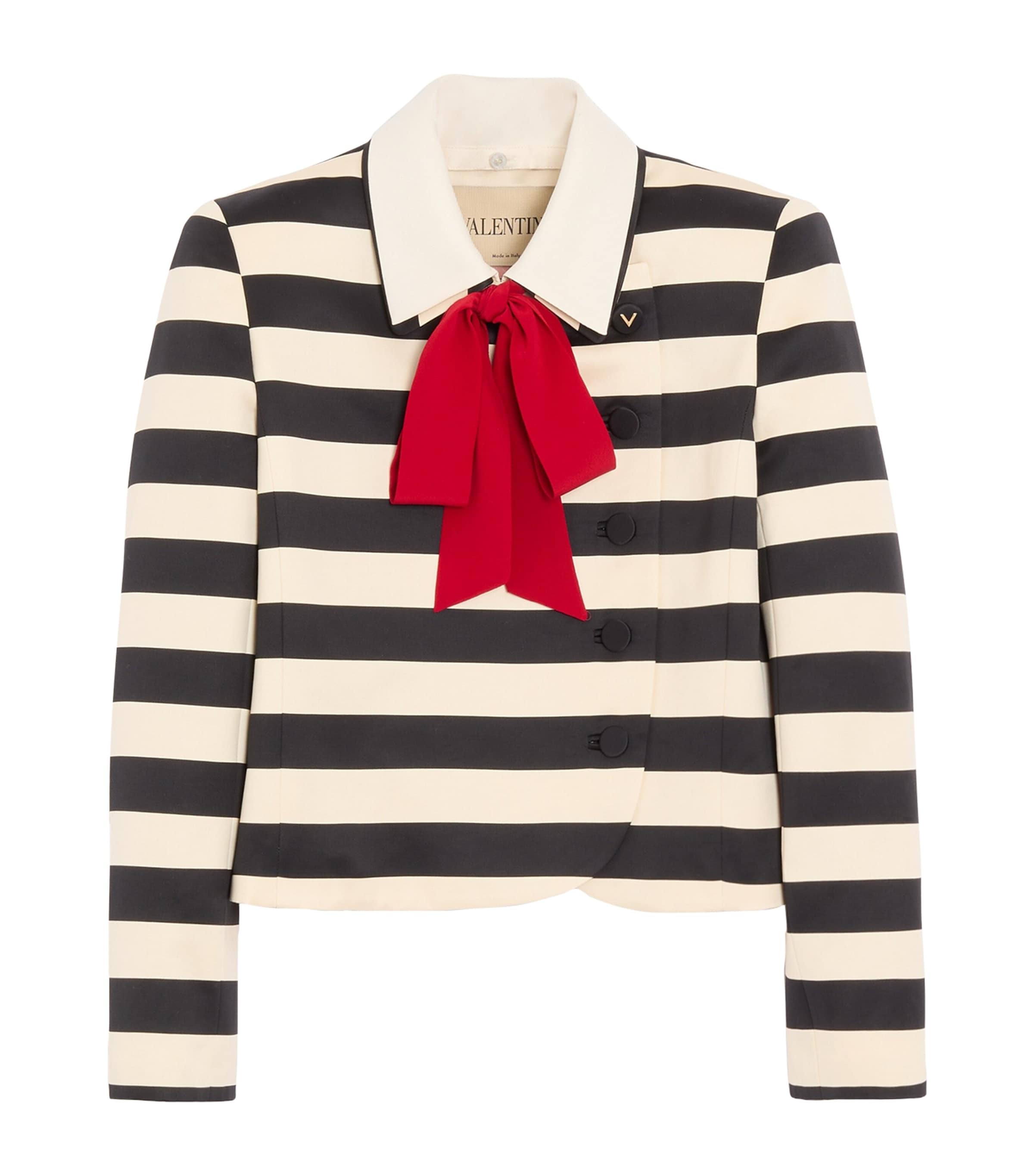 Valentino Womens Stripe Cropped Jacket Image 1