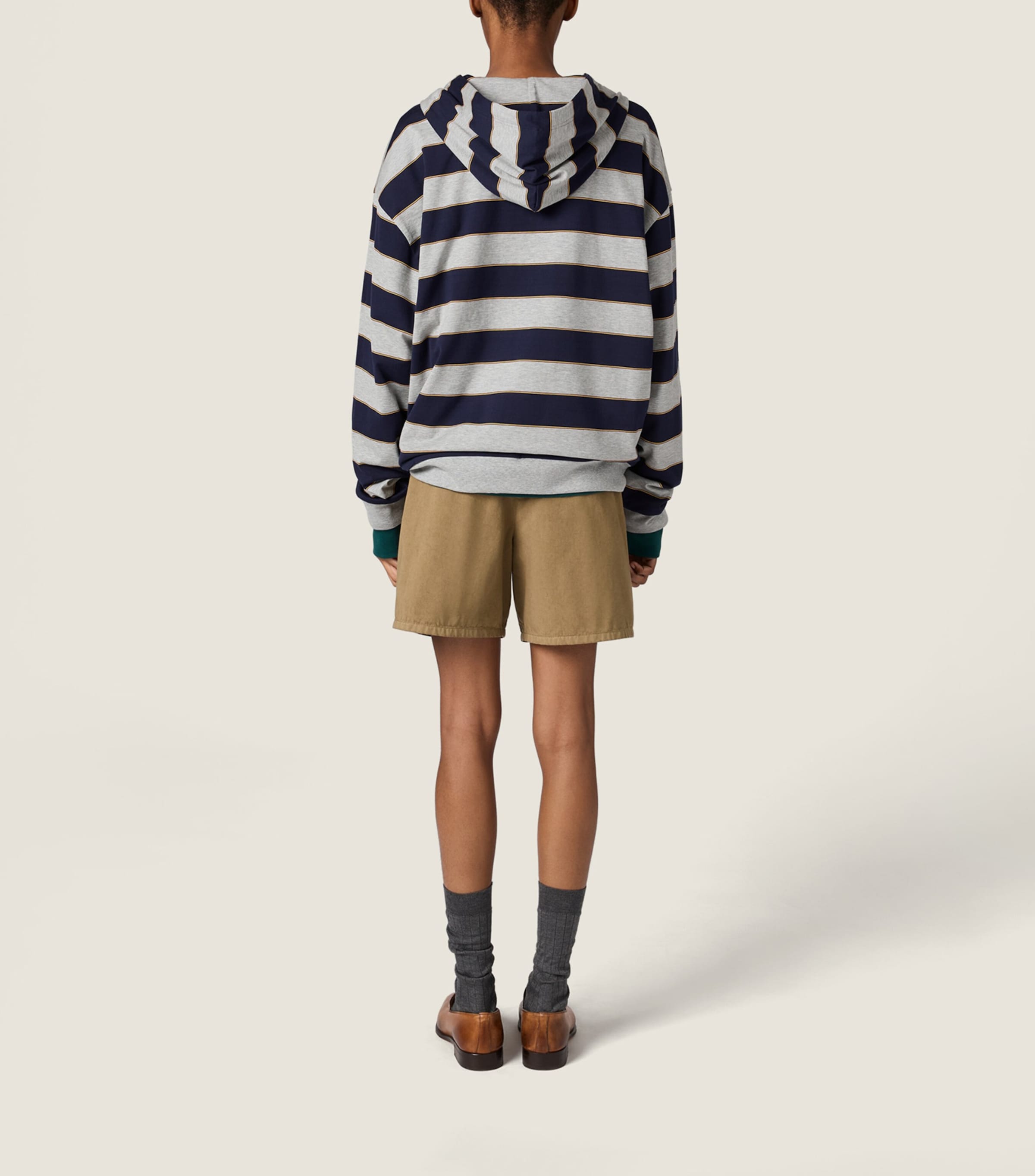 Miu Miu Womens Cotton Gabardine Bermuda Shorts Neutral Image 3