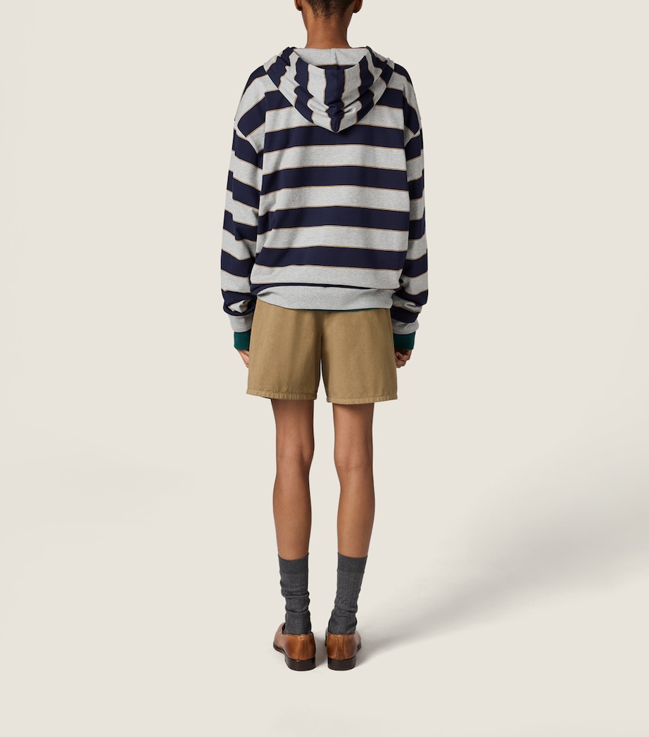 Miu Miu Womens Cotton Gabardine Bermuda Shorts Neutral Image 3