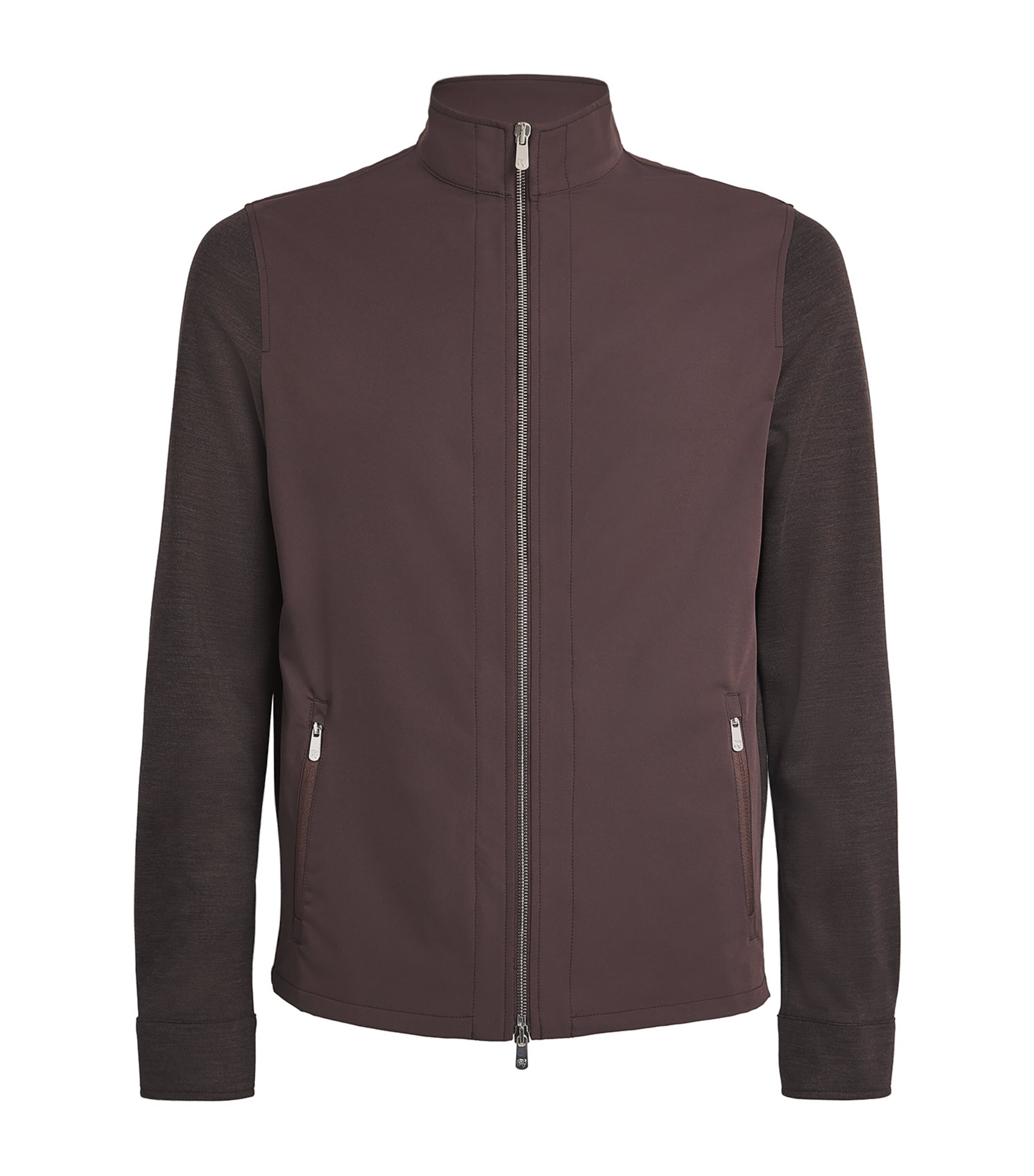 Wool Zip-Up Technical Jacket 04 BROWN Image 1